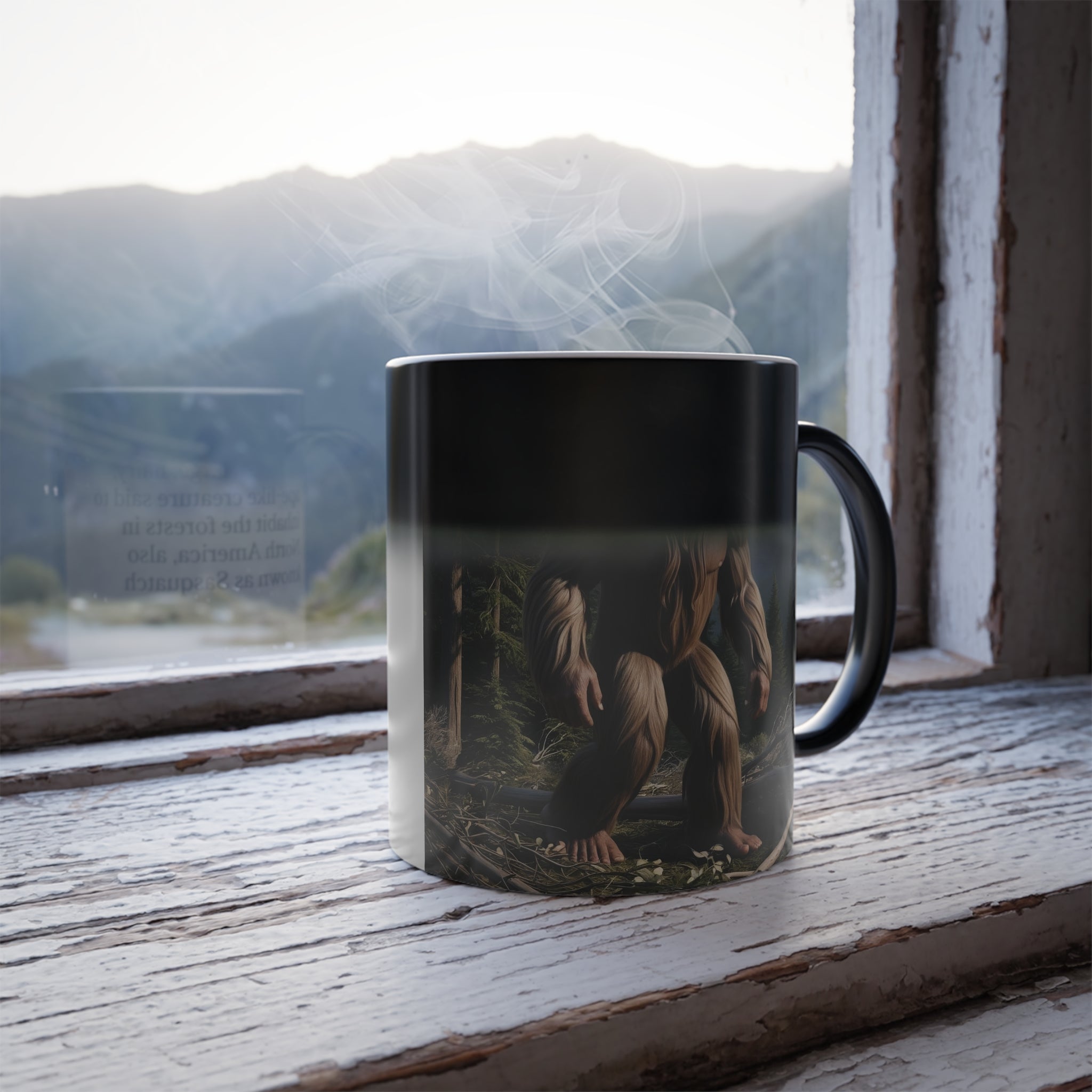 Bigfoot Mug: Color Changing Coffee Cup, Sasquatch, Cryptid Mugs for Men (Hairy)