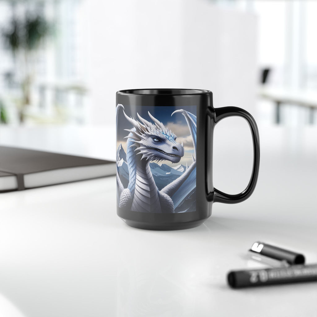 Personalized Dragon Coffee Mug: Customizable DnD Coffee Cup, Frost Drake