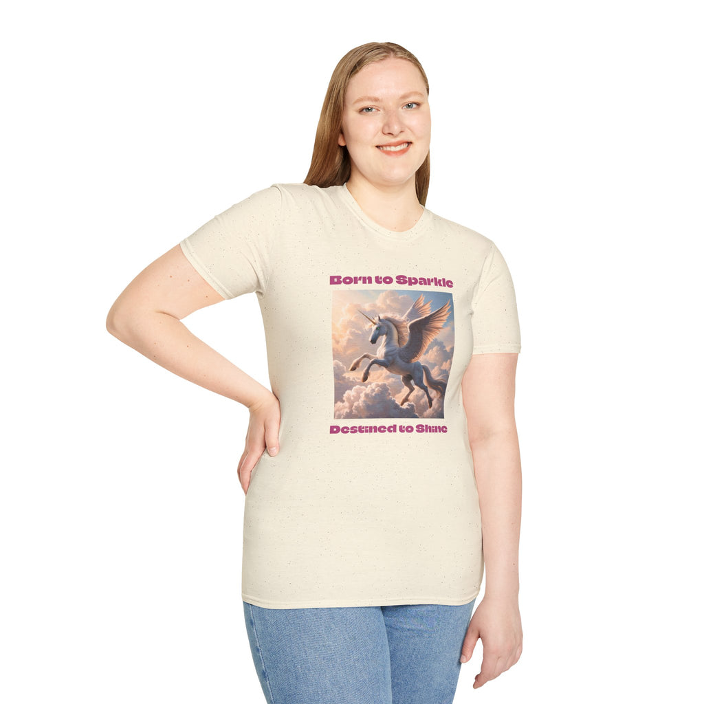 Unicorn Graphic Tee: Legendary Alicorn, Soft Cotton Shirt, Born to Sparkle
