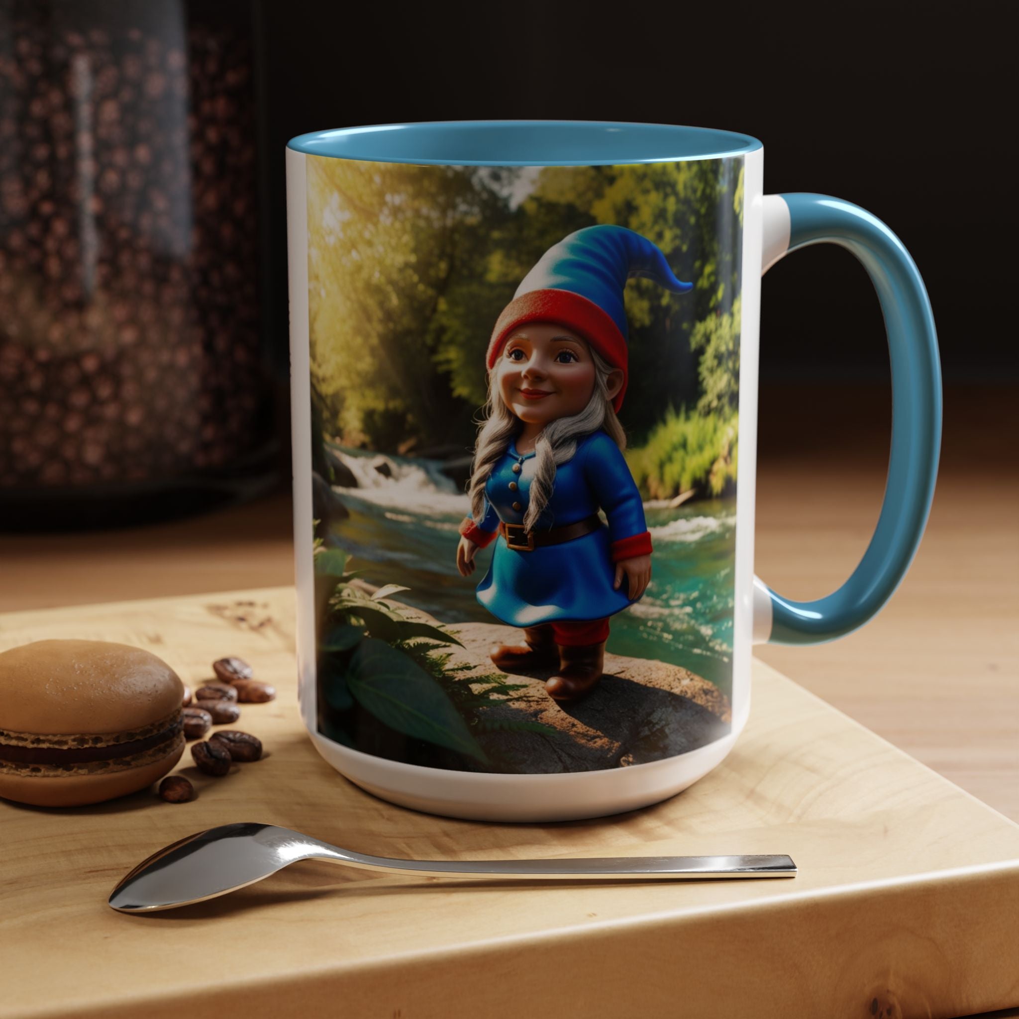 Gnome Coffee Mug:  Scandinavian Nisse, Nordic Folklore Gift, Enchanted Mushroom Garden