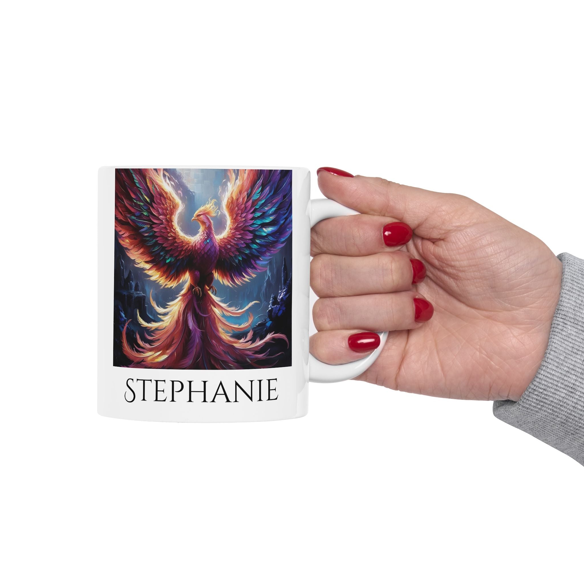 Customizable Phoenix Coffee Mug: Mythical Creature, Rise from the Ashes