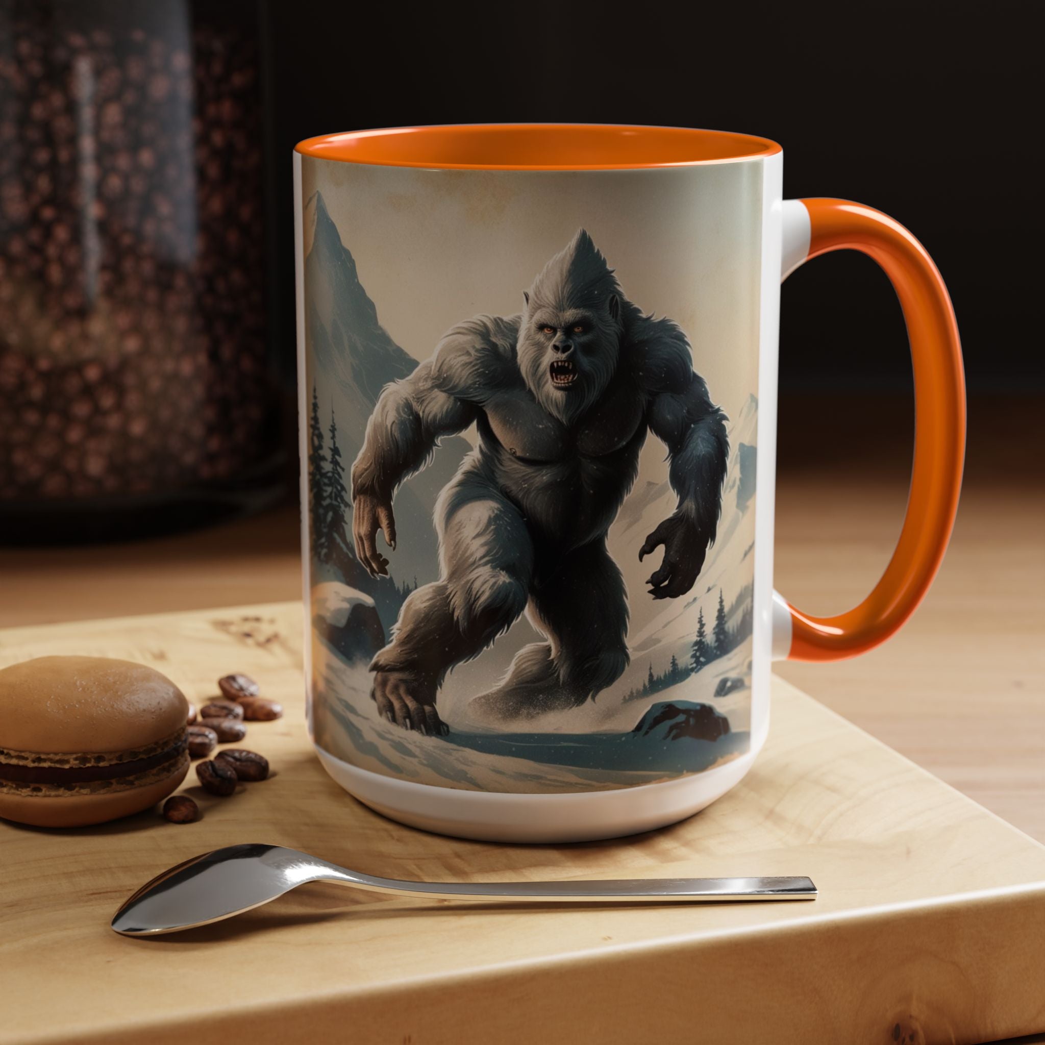 Abominable Snowman Ceramic Mug: Yeti Coffee Cup, Himalayan Mountain Cryptid, Bigfoot Camping Gift