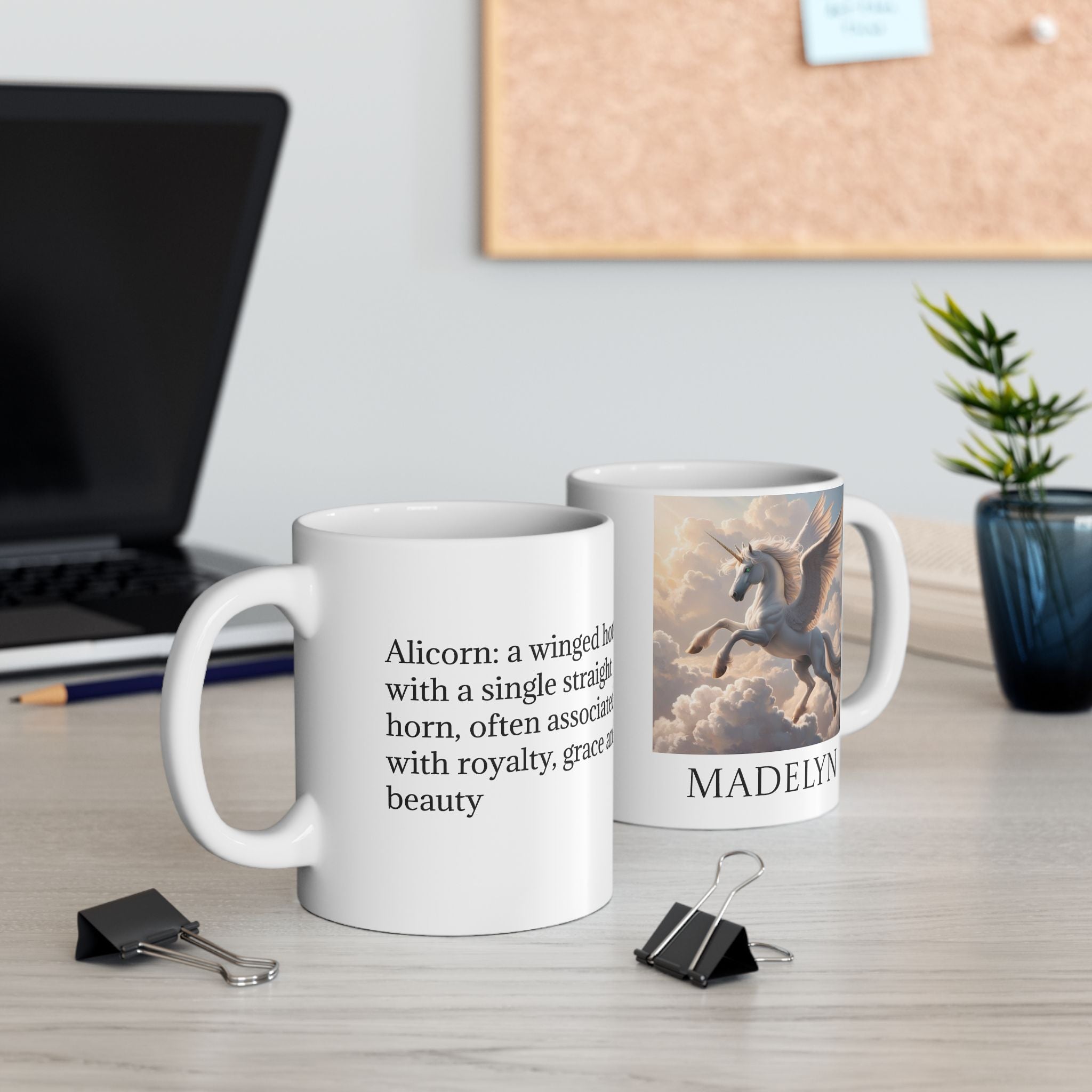 Personalized Unicorn Coffee Mug: Mythical Creature, Enchanted Alicorn, Customizable Gift
