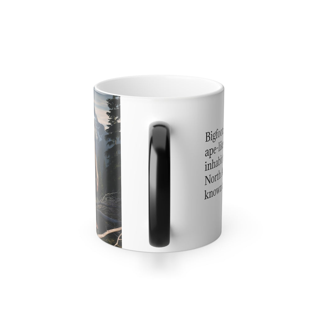 Bigfoot Mug: Color Changing Coffee Cup, Sasquatch, Cryptid Mugs for Men (Hairy)