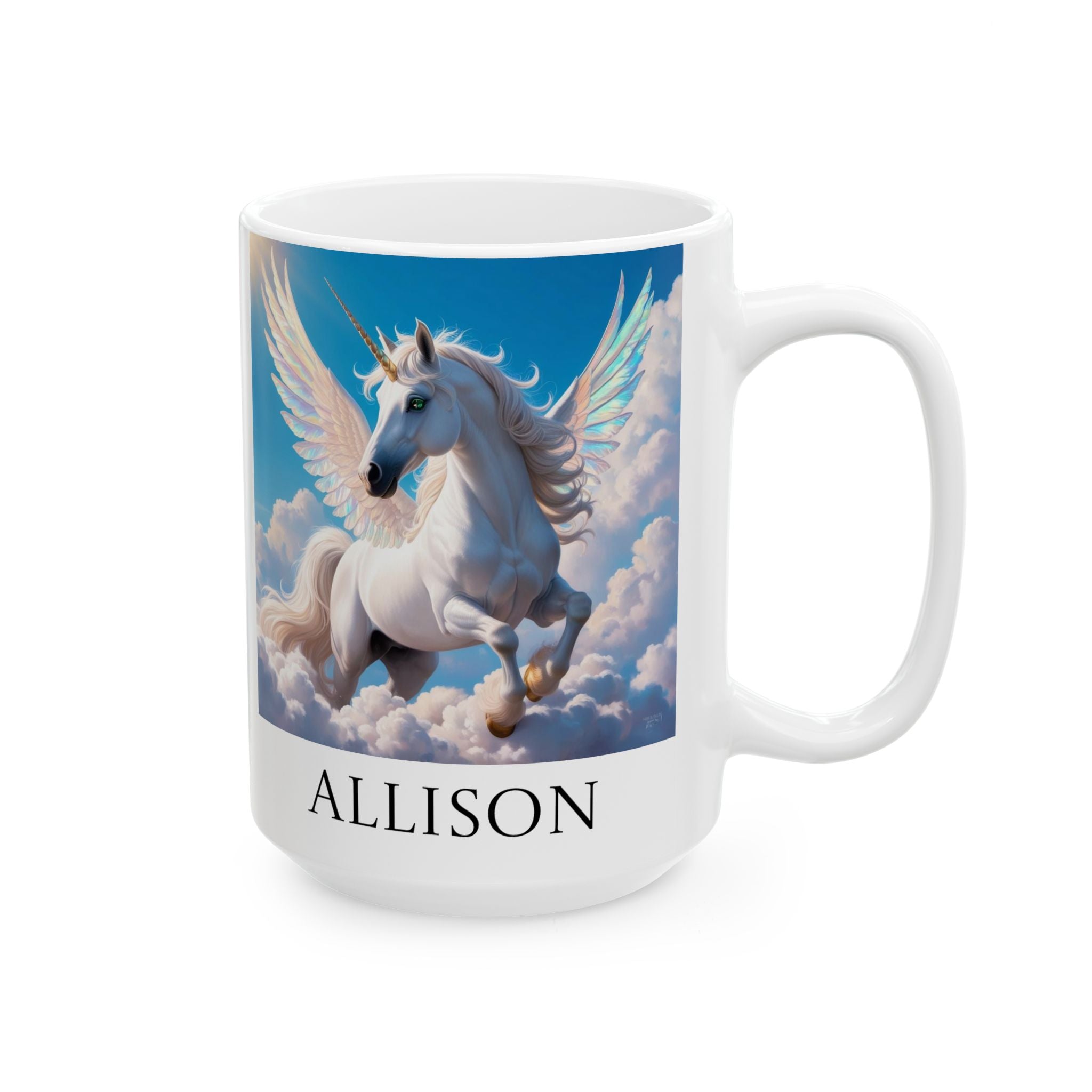 Customizable Unicorn Coffee Mug: Mythical Creature, Enchanted Alicorn, Fairytale Gift