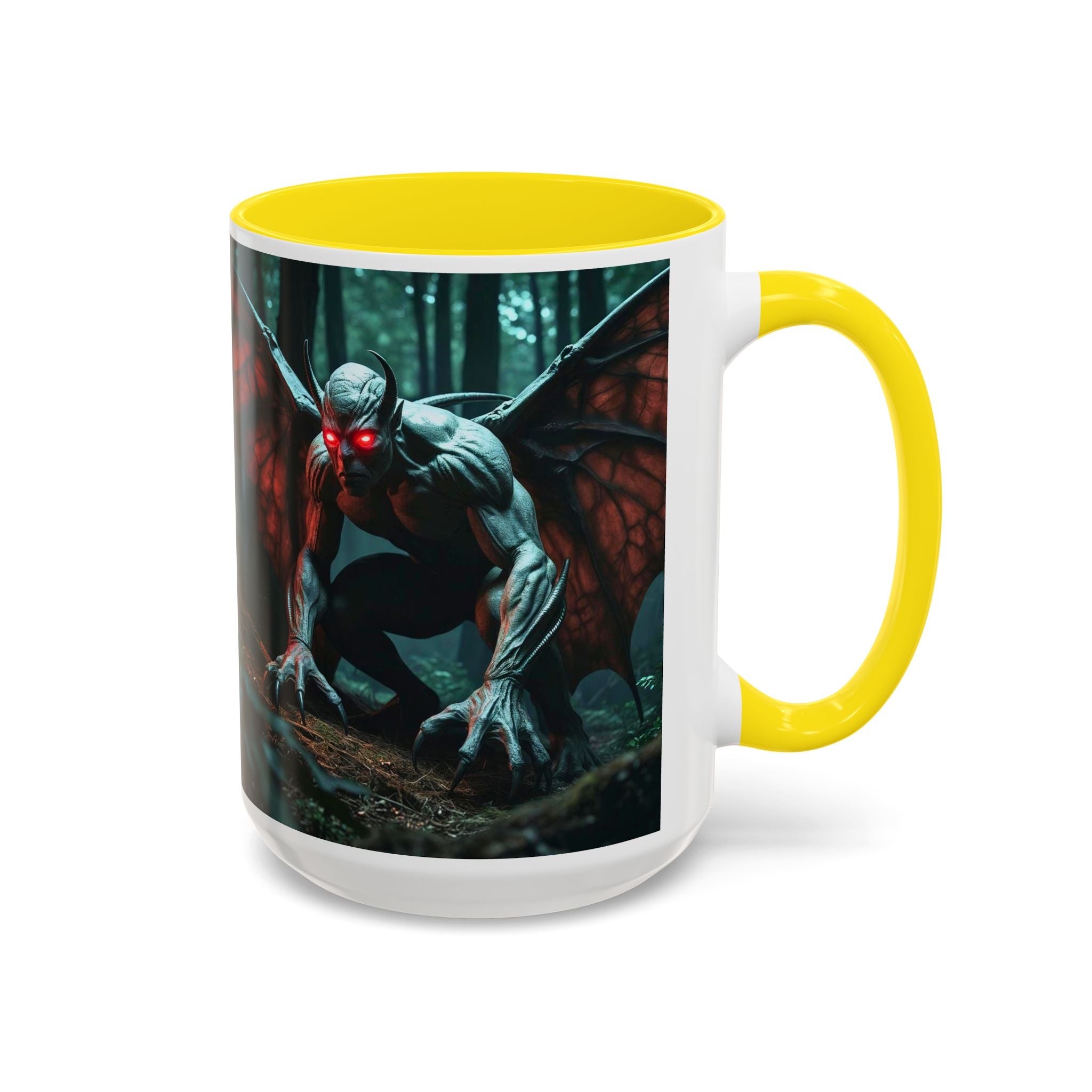 Mothman Mug: Supernatural Monster, Cryptid Mug, Mythical Creature, Urban Legend (Crouching)
