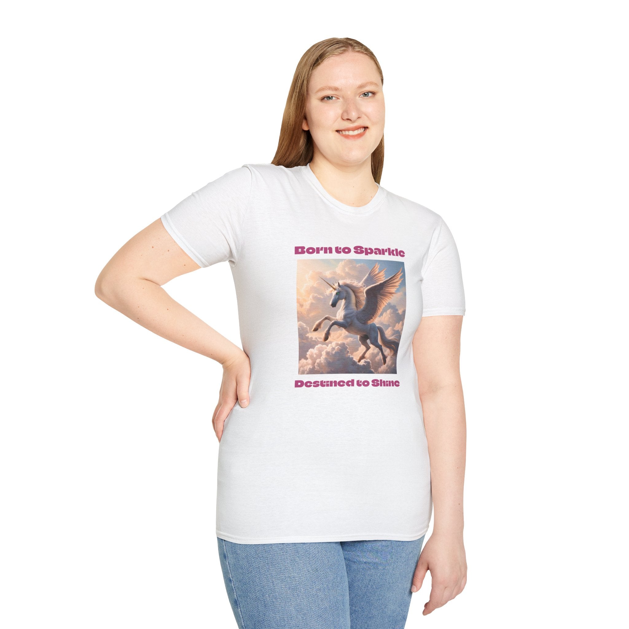 Unicorn Graphic Tee: Legendary Alicorn, Soft Cotton Shirt, Born to Sparkle