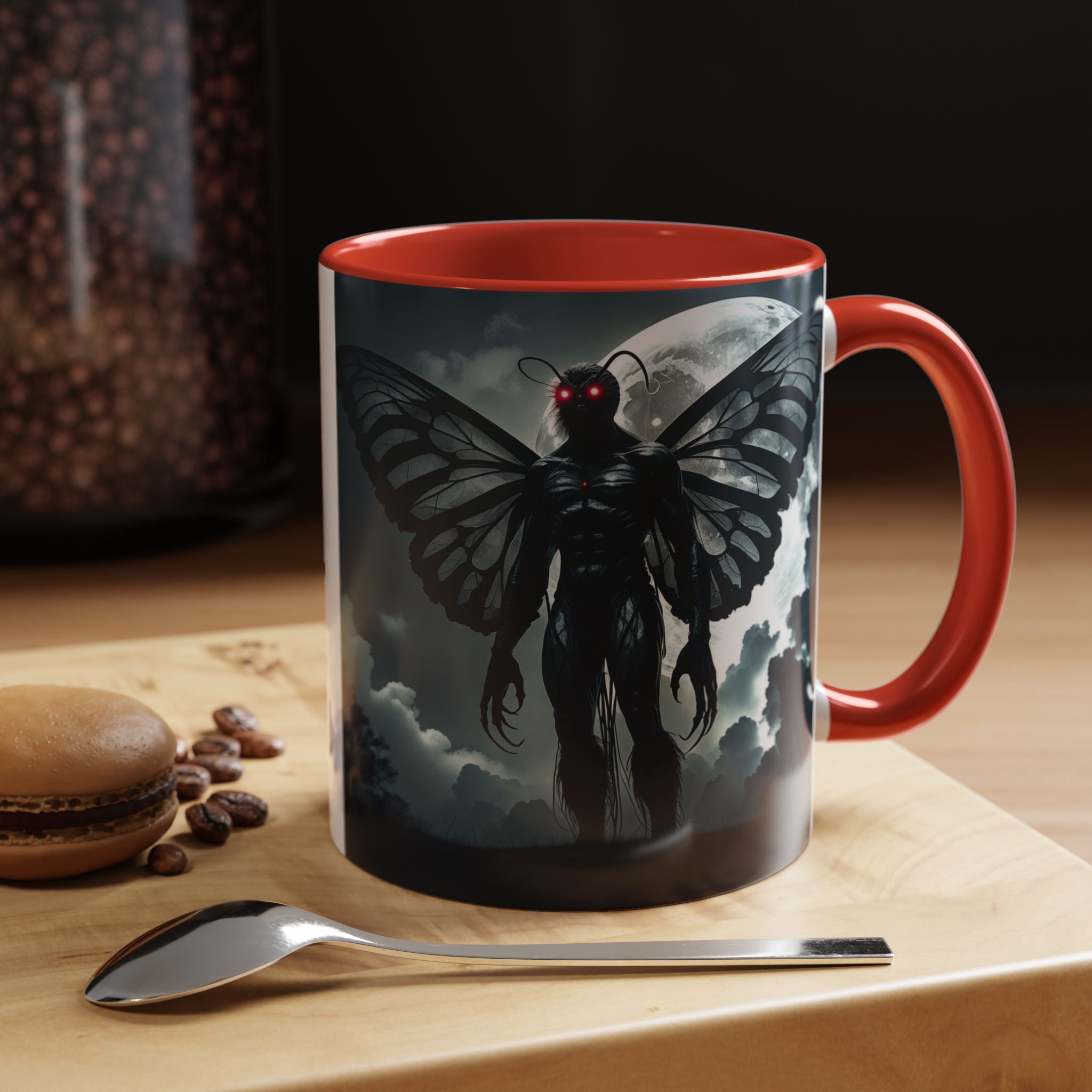 Mothman Coffee Mug: Supernatural Cryptid, Legendary Monster, Mugs for Men (Moon)