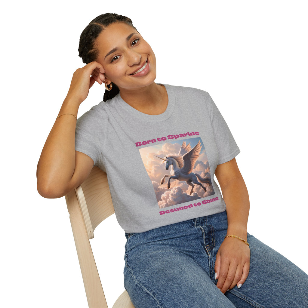 Unicorn Graphic Tee: Legendary Alicorn, Soft Cotton Shirt, Born to Sparkle