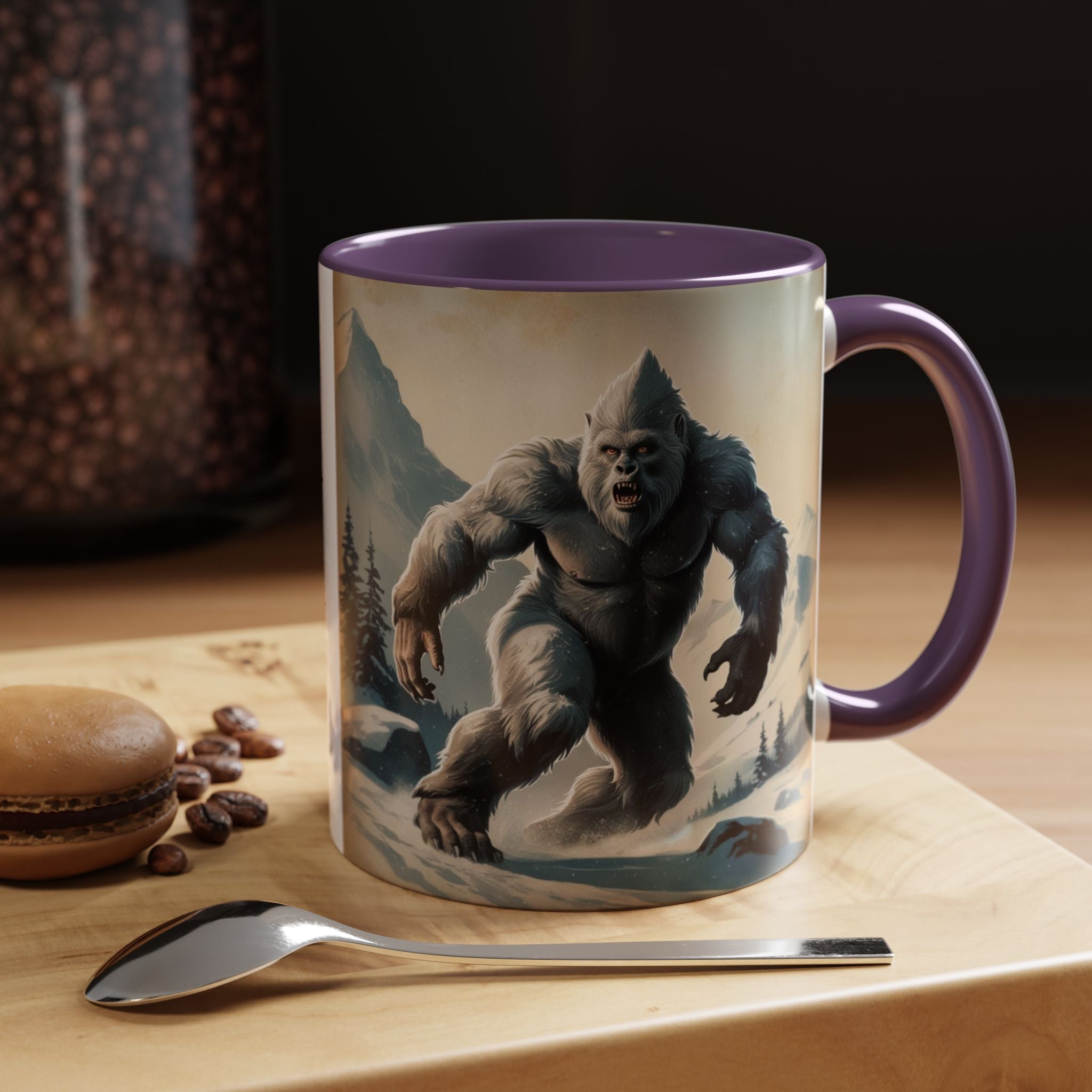 Abominable Snowman Ceramic Mug: Yeti Coffee Cup, Himalayan Mountain Cryptid, Bigfoot Camping Gift
