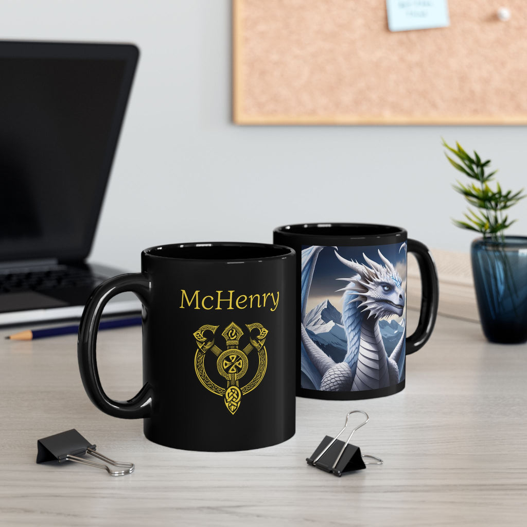 Personalized Dragon Coffee Mug: Customizable DnD Coffee Cup, Frost Drake