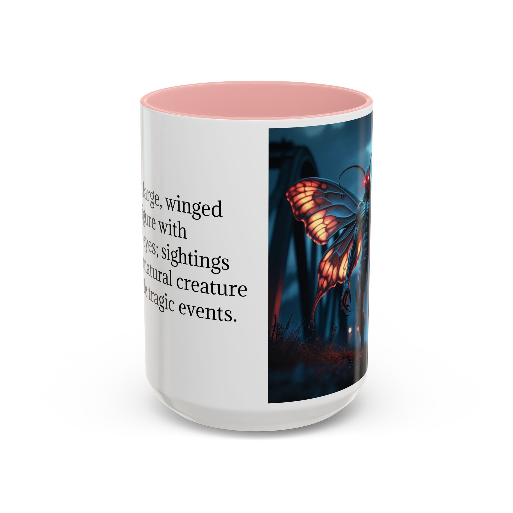 Mothman Coffee Mug: Supernatural Monster, Legendary Creature, Cryptid Gift (Bridge)