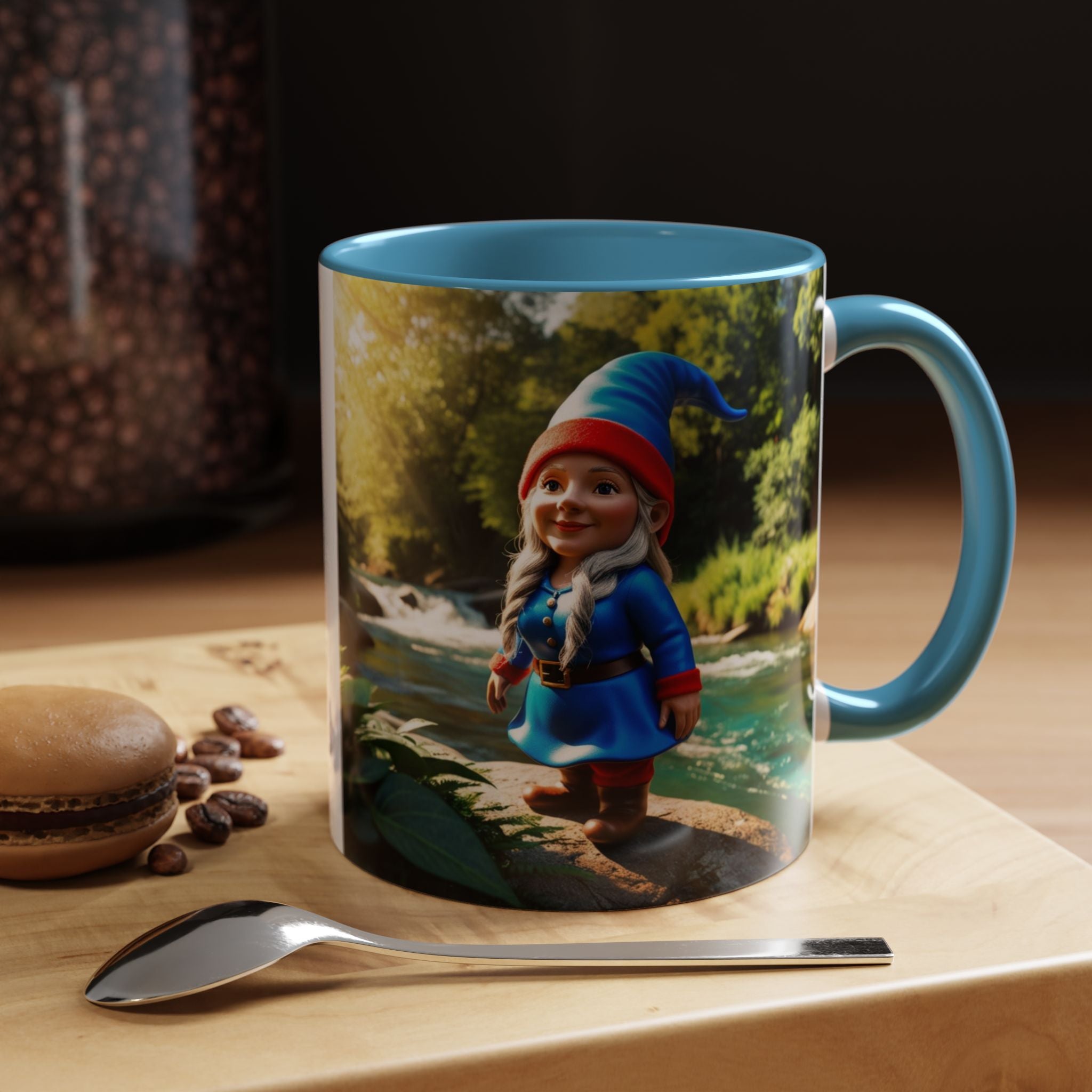 Gnome Coffee Mug:  Scandinavian Nisse, Nordic Folklore Gift, Enchanted Mushroom Garden