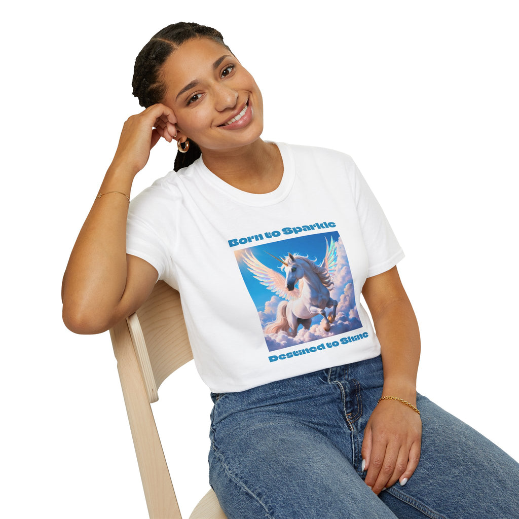 Unicorn Shirt: Legendary Alicorn Graphic Tee, Boho Clothing, Fantasy Apparel (Blue)