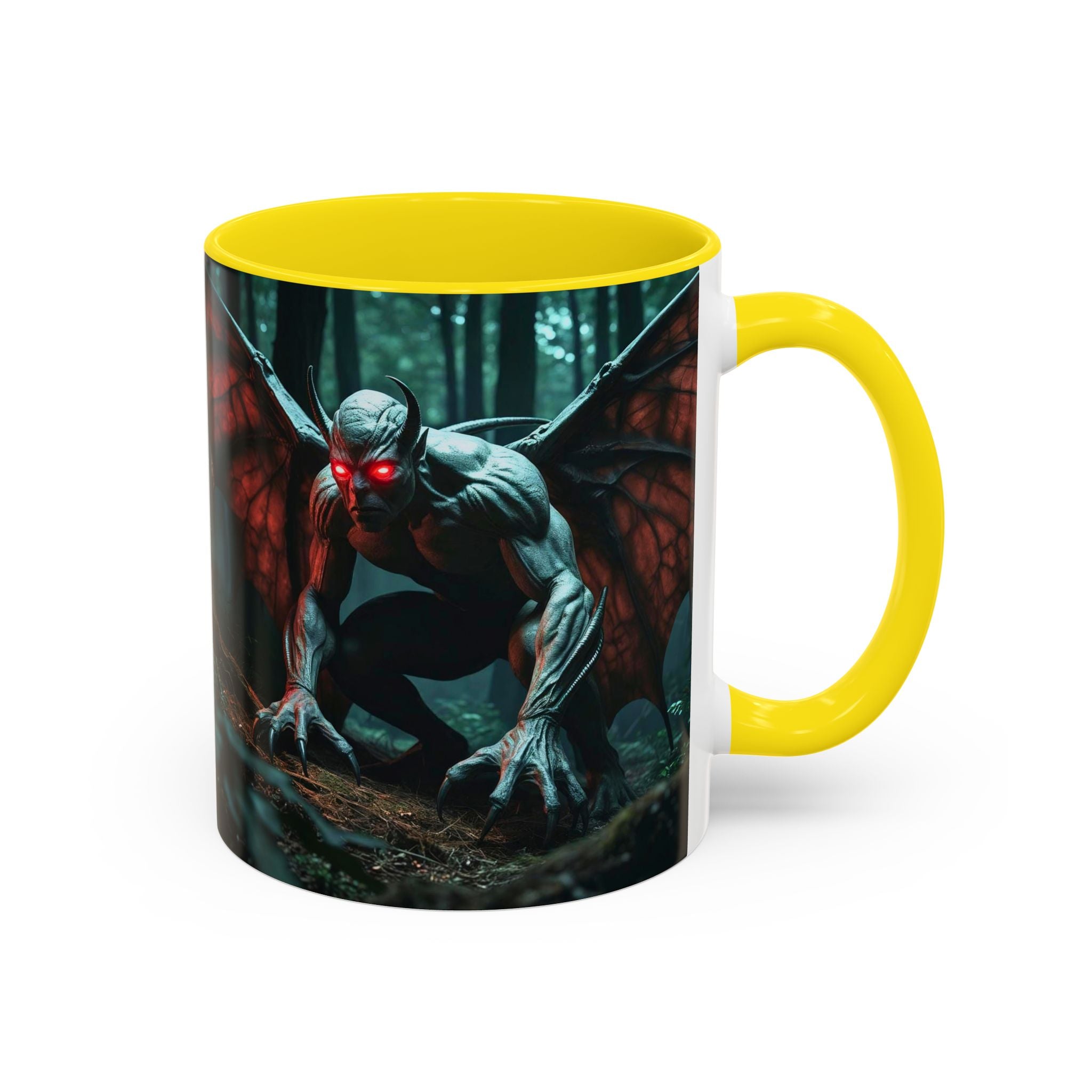 Mothman Mug: Supernatural Monster, Cryptid Mug, Mythical Creature, Urban Legend (Crouching)