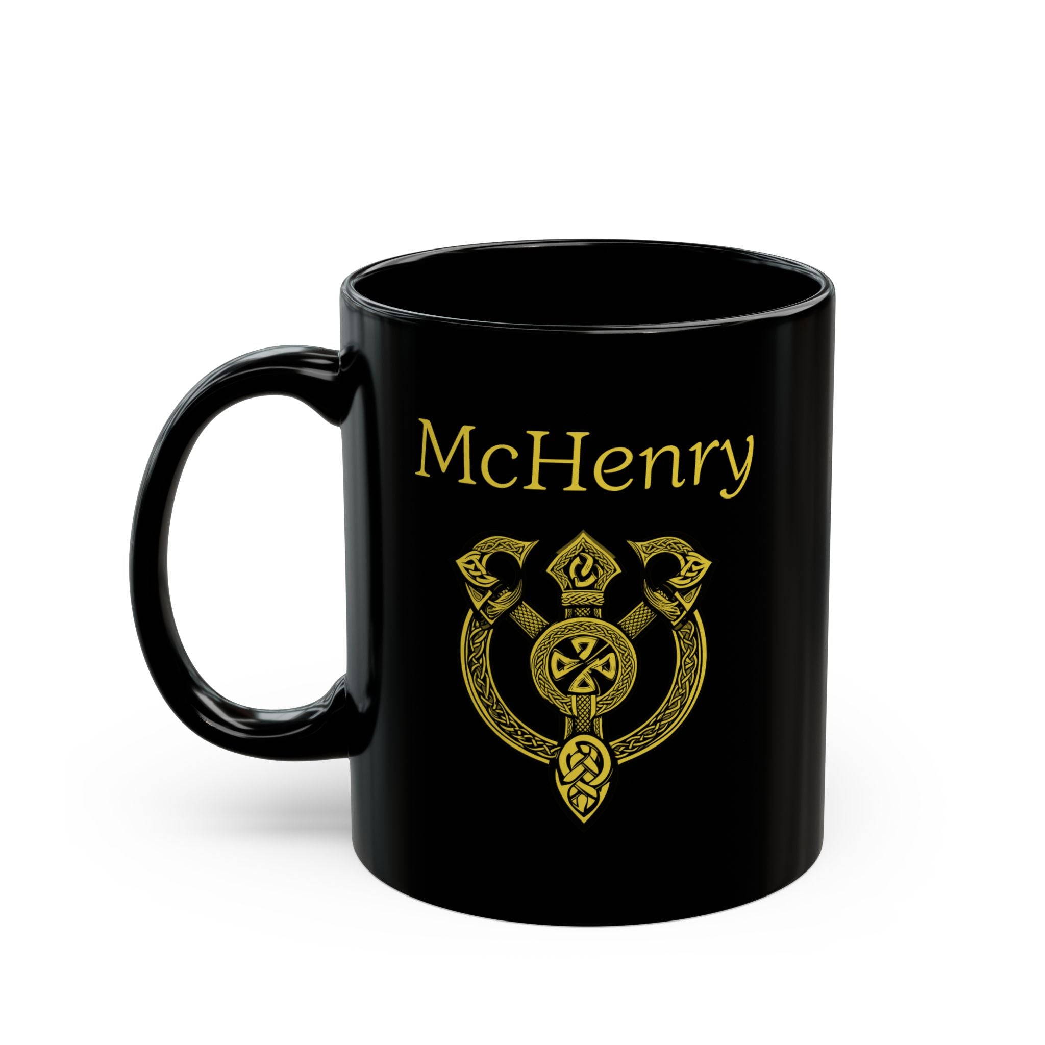 Personalized Dragon Coffee Mug: Customizable Family Crest, DnD Gift, Gold Drake