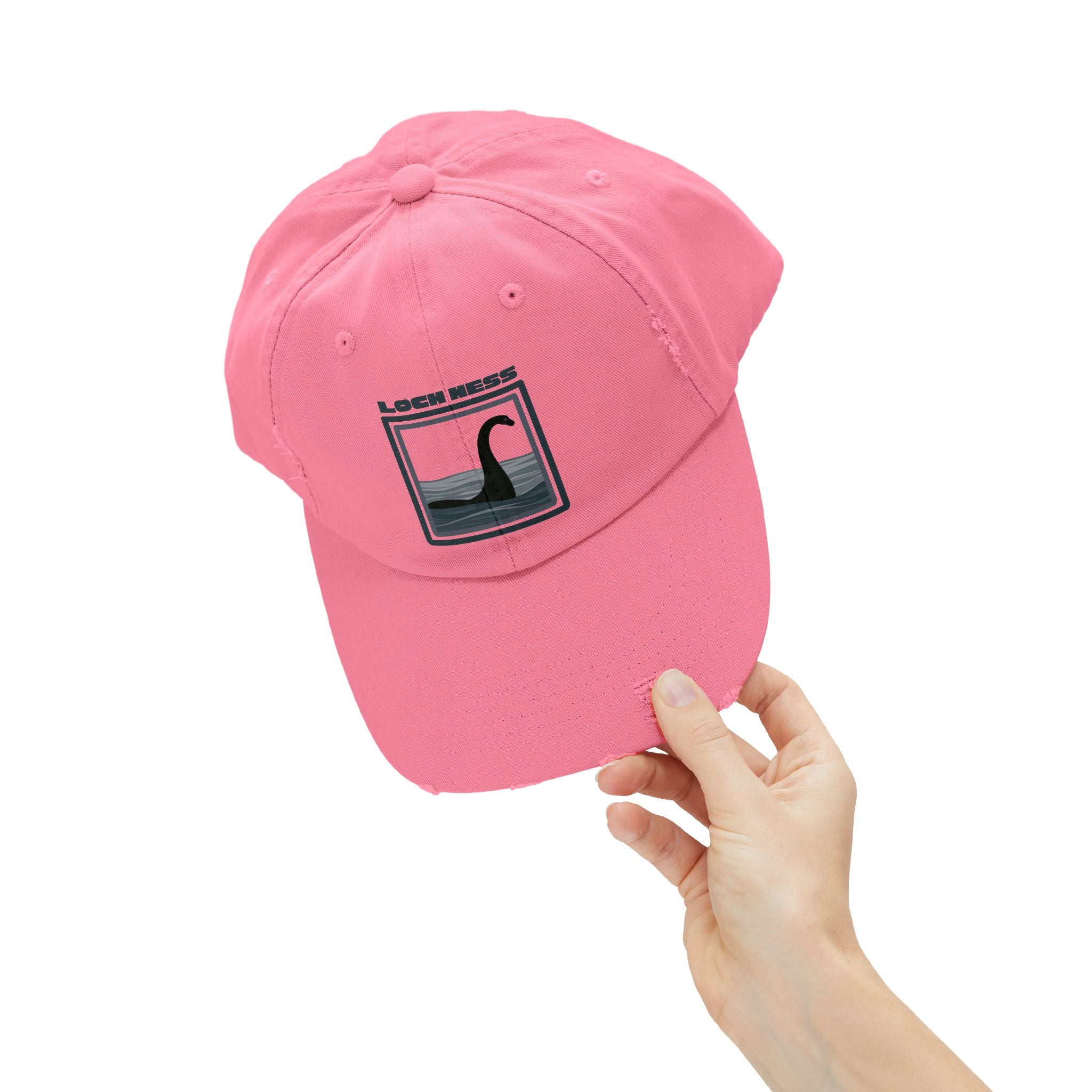 Loch Ness Monster: Unisex Distressed Cap, Adjustable Strap, Casual Outdoor Style (Slate)