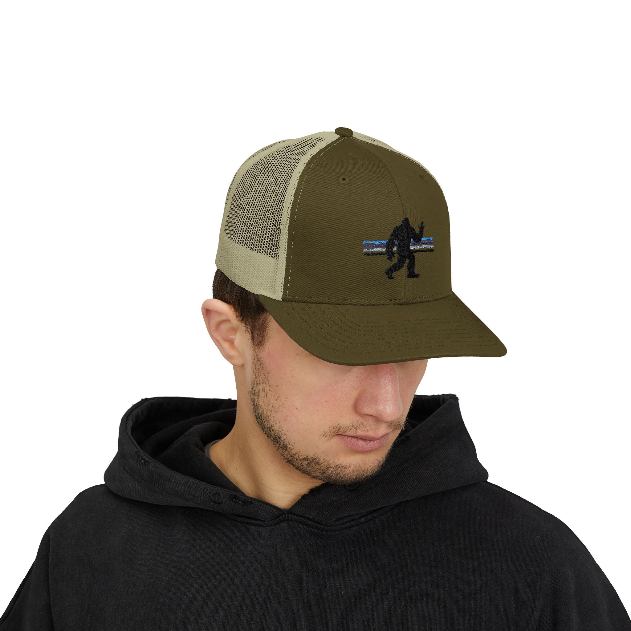 Bigfoot Baseball Cap: Sasquatch Trucker Hat, Custom Outdoor Gear, Snapback Hat