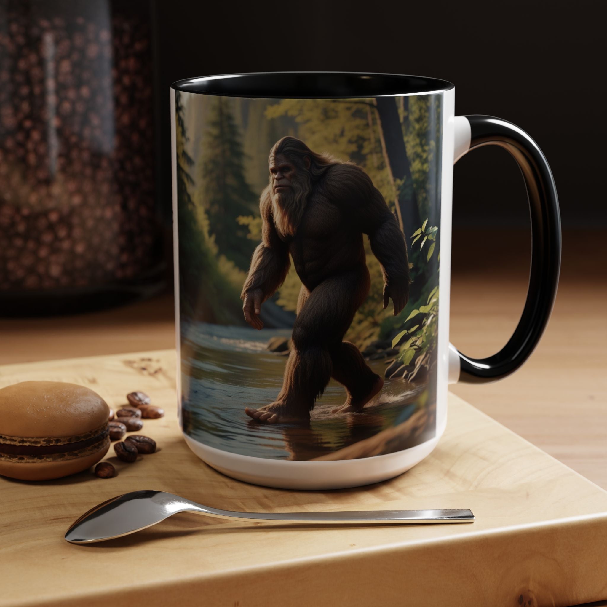 Bigfoot Coffee Mug: Sasquatch, Forest Cryptid, Mythical Creature, Camping Gift