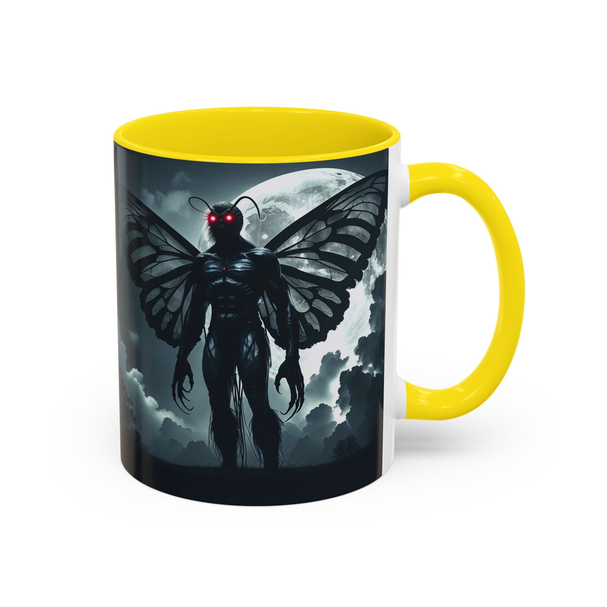 Mothman Coffee Mug: Supernatural Cryptid, Legendary Monster, Mugs for Men (Moon)
