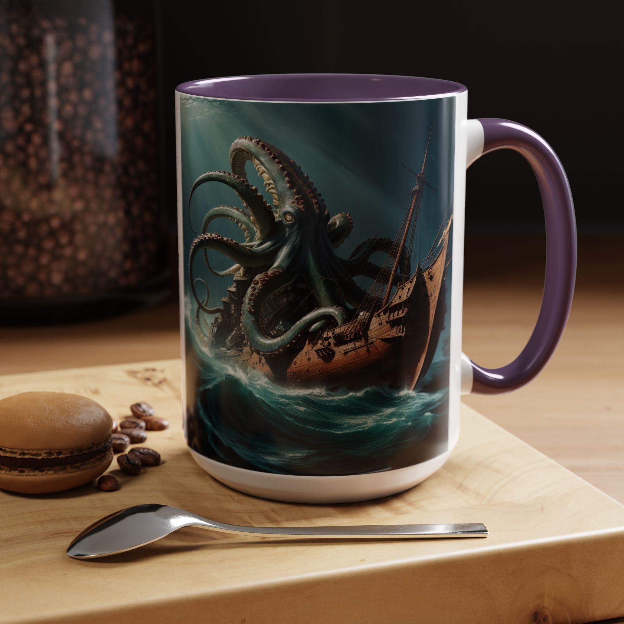 Kraken Coffee Mug: Giant Squid Coffee Cup, Legendary Monster, Nautical Gift