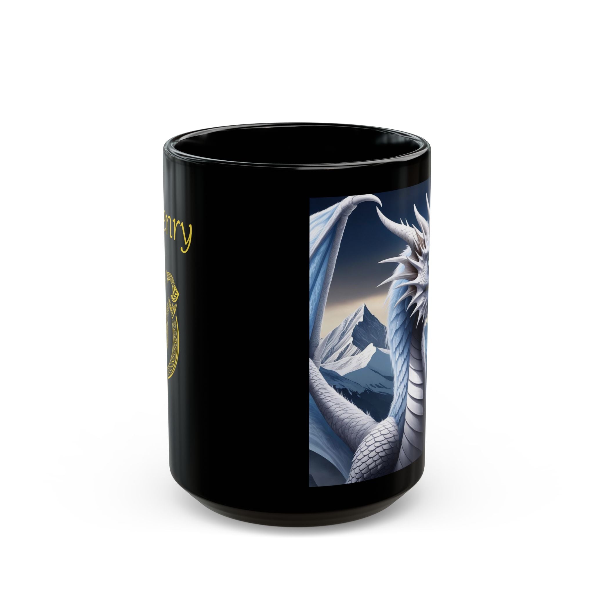 Personalized Dragon Coffee Mug: Customizable DnD Coffee Cup, Frost Drake