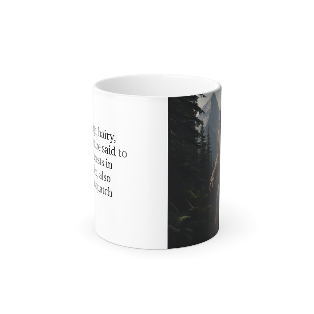 Color Changing Bigfoot Coffee Mug: Sasquatch, Pacific Northwest Cryptid (Mountain)
