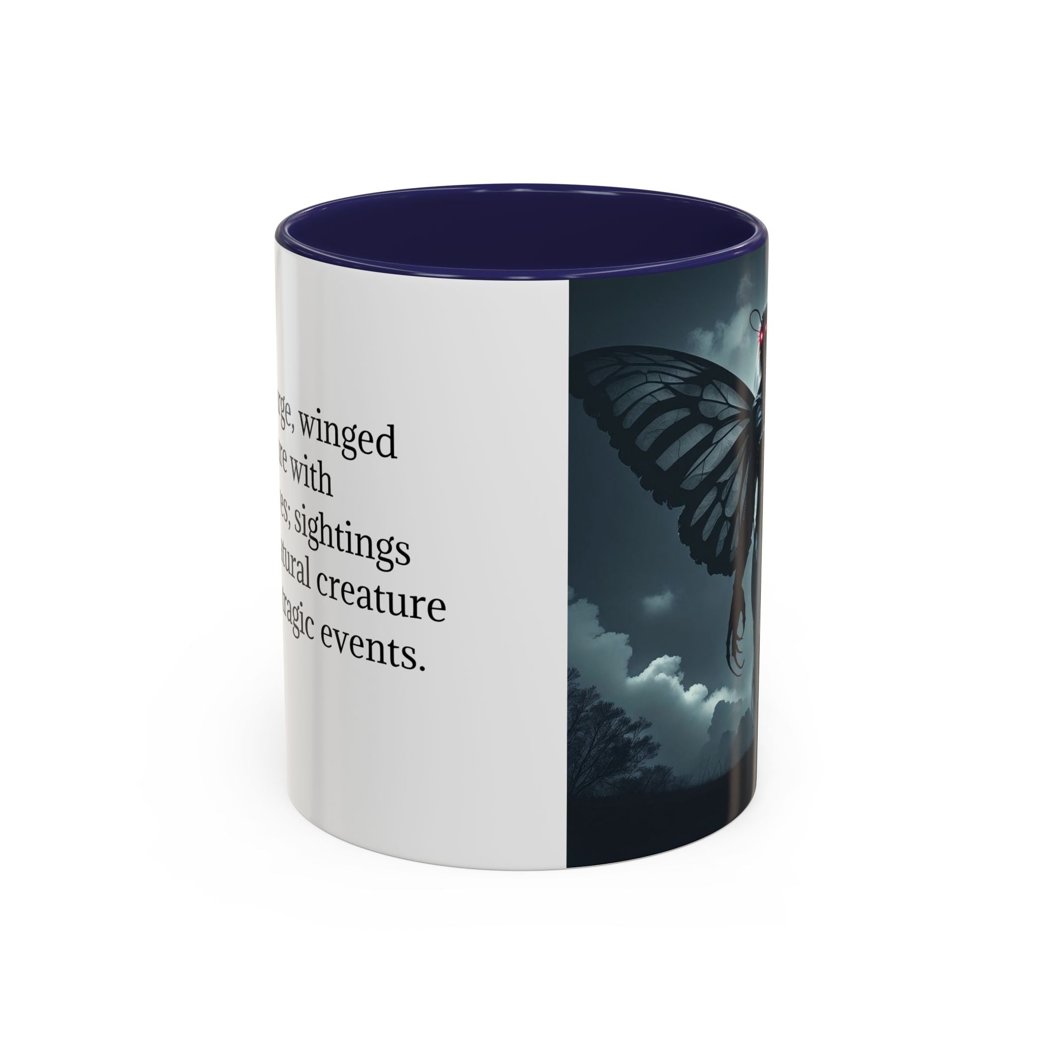 Mothman Coffee Mug: Supernatural Cryptid, Legendary Monster, Mugs for Men (Moon)