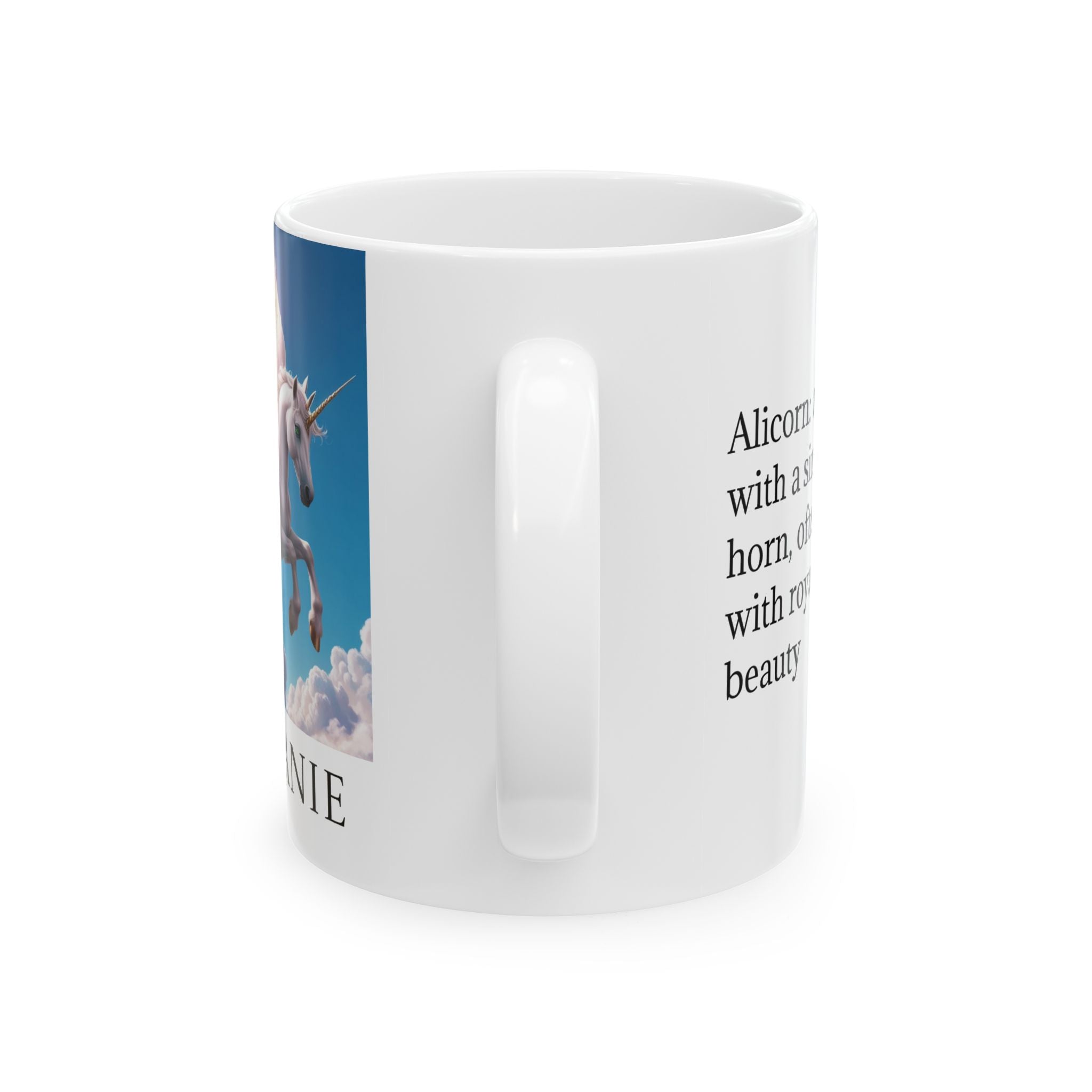 Personalized Unicorn Mug: Enchanted Alicorn, Mythical Creature, Customizable Gift
