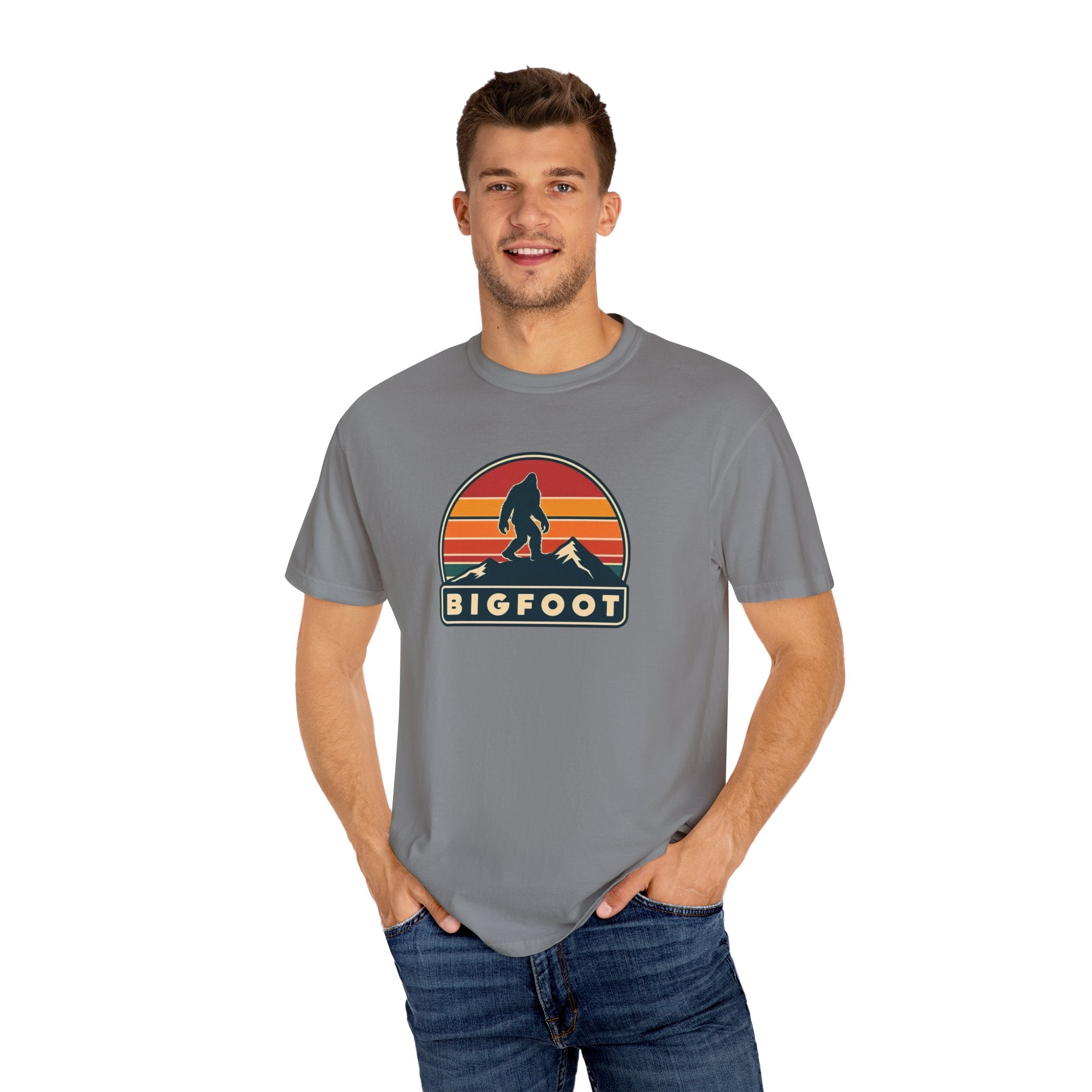 Bigfoot Shirt Comfort Colors® | Sasquatch Camping TShirt, Retro Graphic Tee, Cryptid Outdoor Clothing