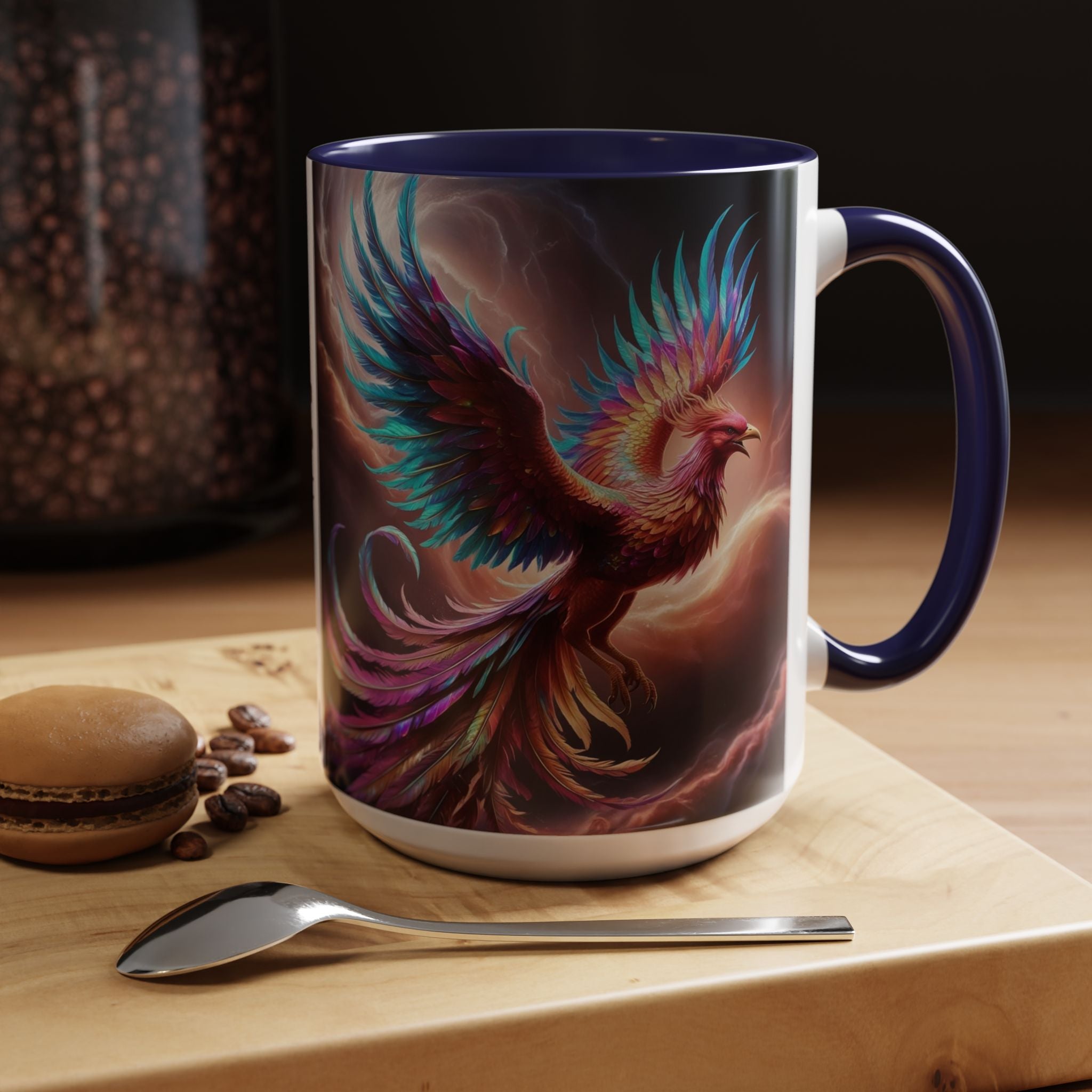 Phoenix Coffee Mug: Legendary Creature, Firebird Cryptid Coffee Cup, Renewal Rebirth