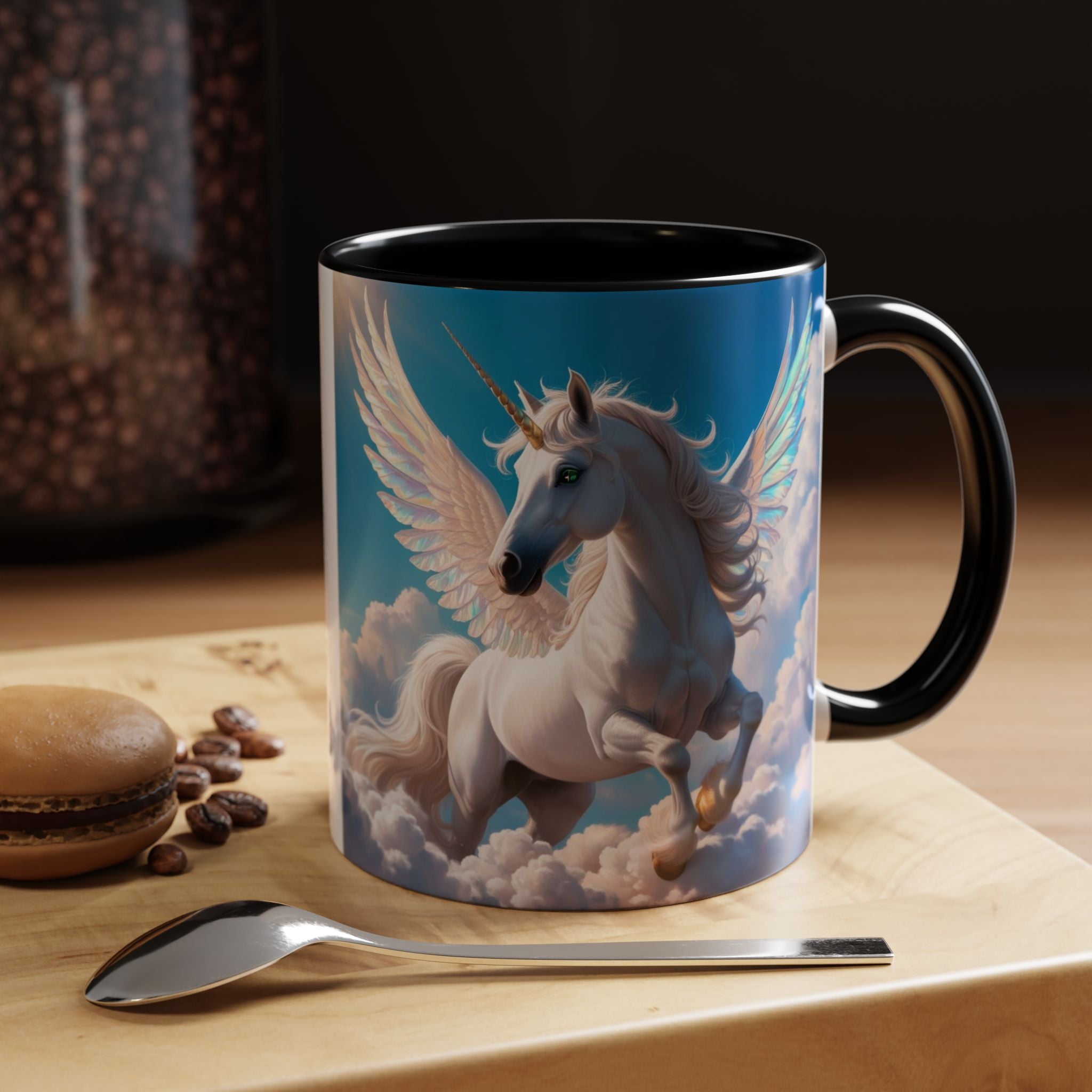 Unicorn Coffee Mug: Fairytale Alicorn, Mythical Creature, Enchanted Gift (Blue)
