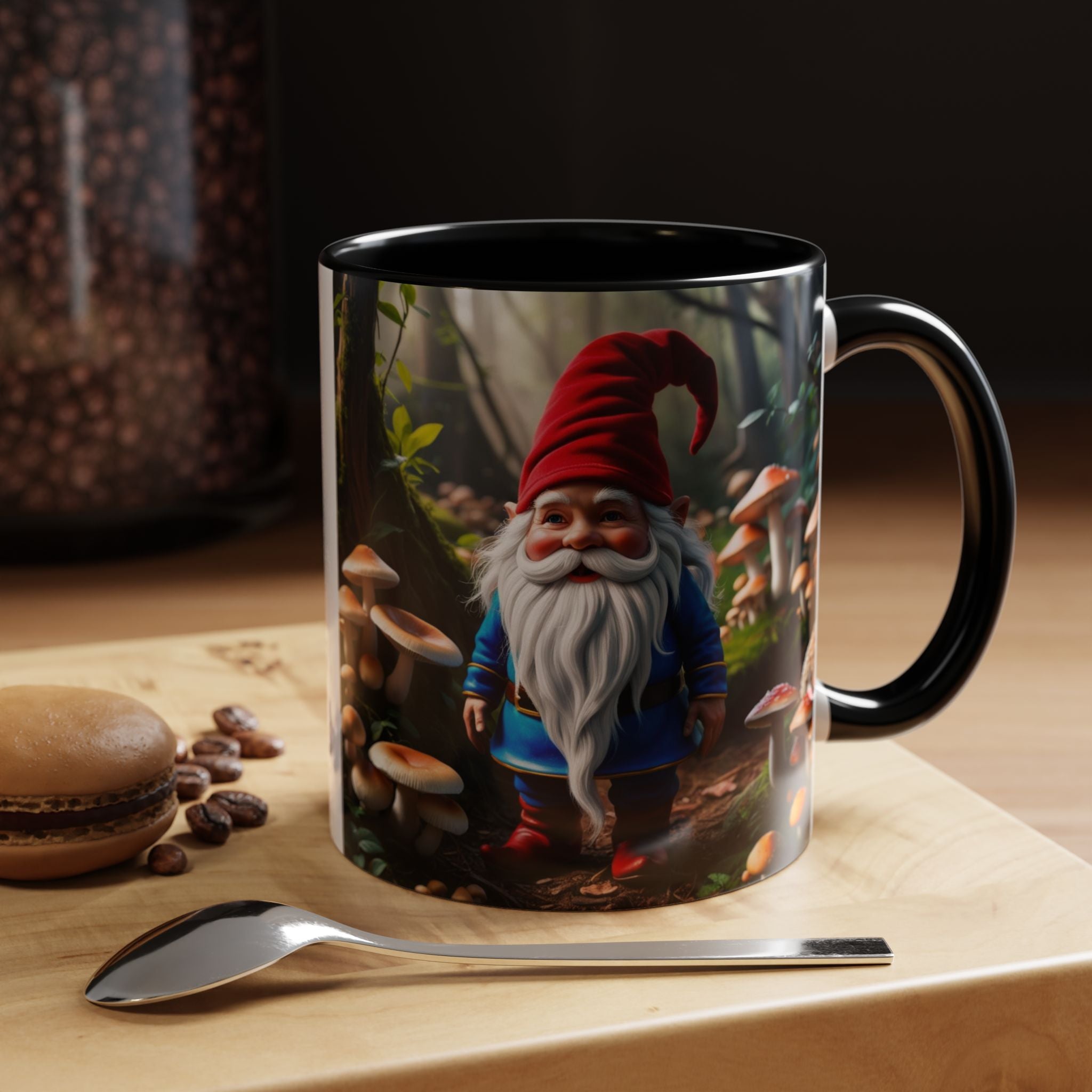 Gnome Coffee Mug: Nordic Folklore Gift, Scandinavian Nisse, Enchanted Mushroom Garden