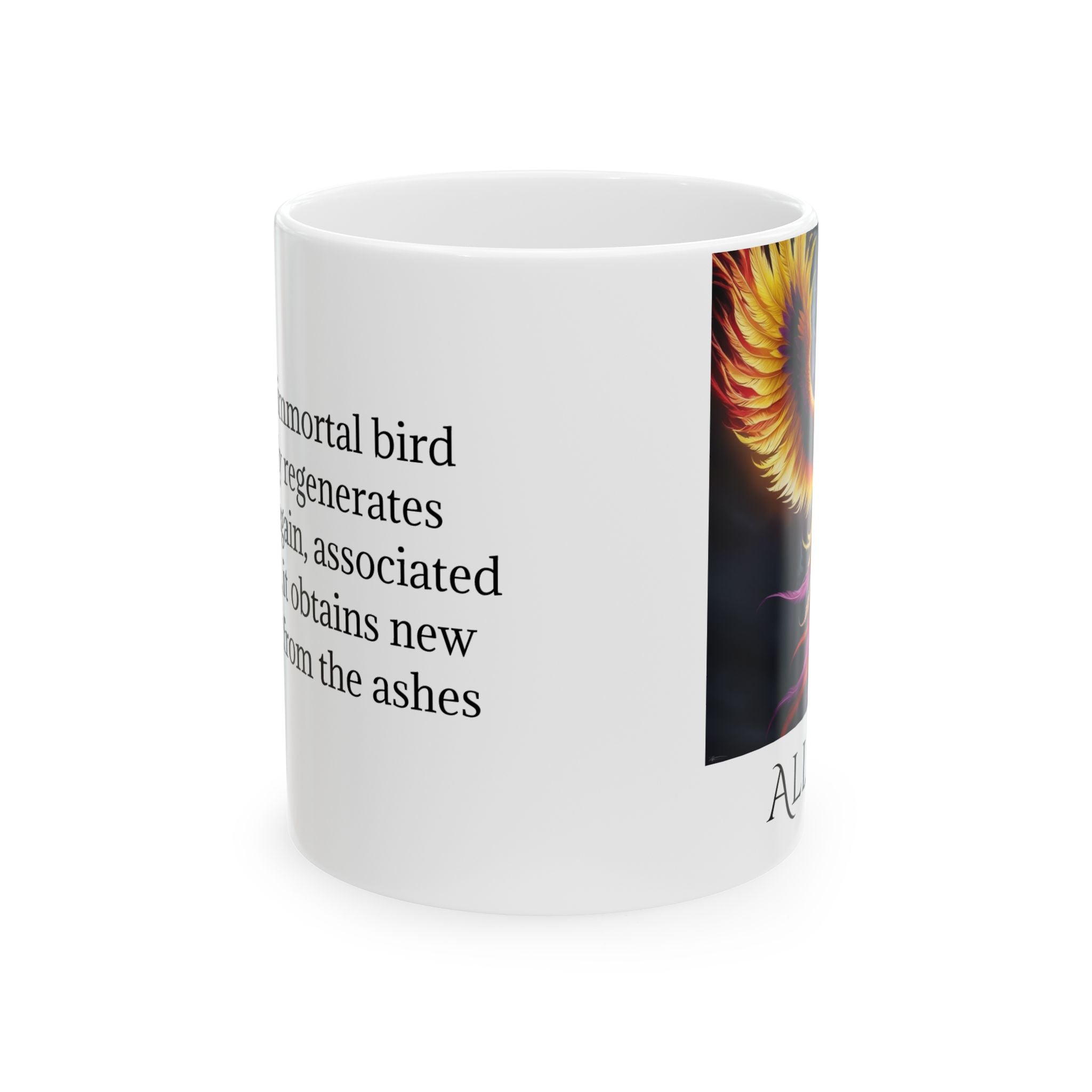 Personalized Phoenix Bird Mug: Renewal Rebirth Gift, Firebird Coffee Cup