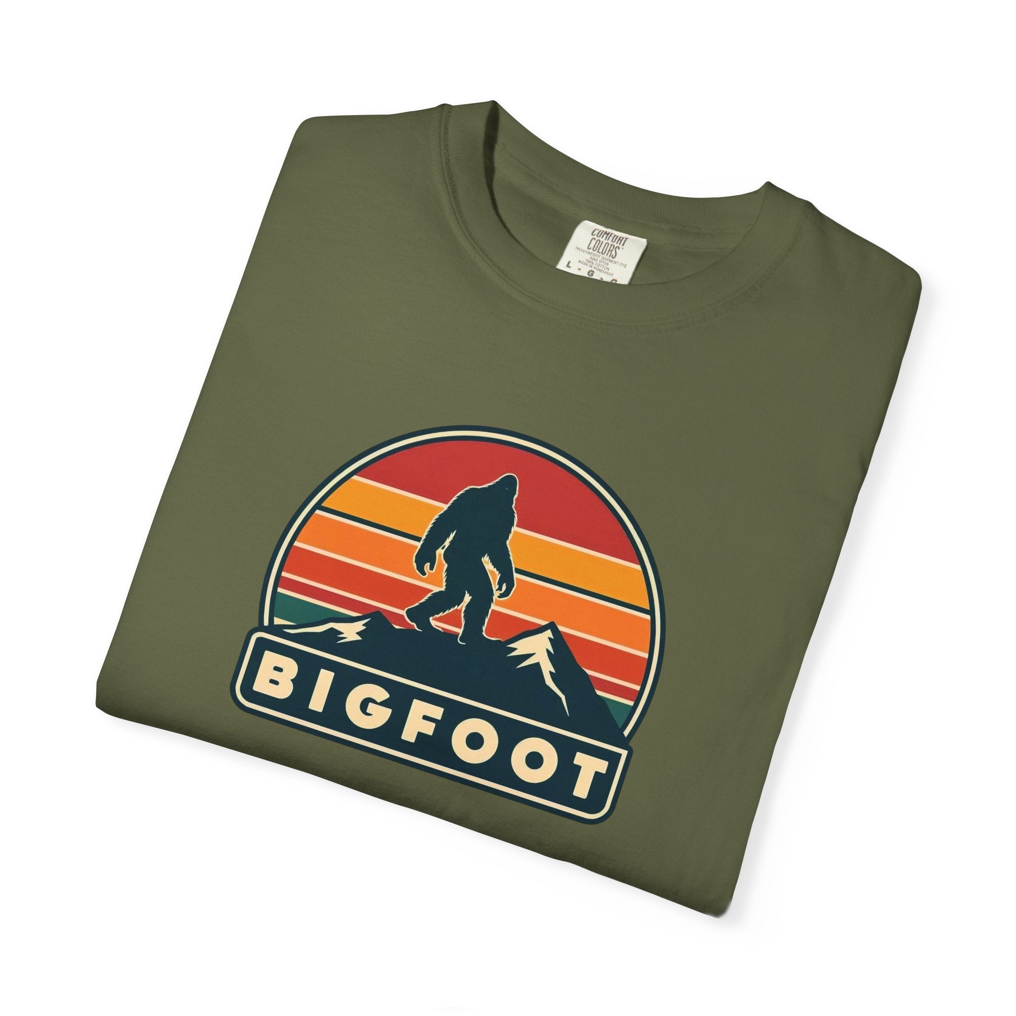 Bigfoot Shirt Comfort Colors® | Sasquatch Camping TShirt, Retro Graphic Tee, Cryptid Outdoor Clothing