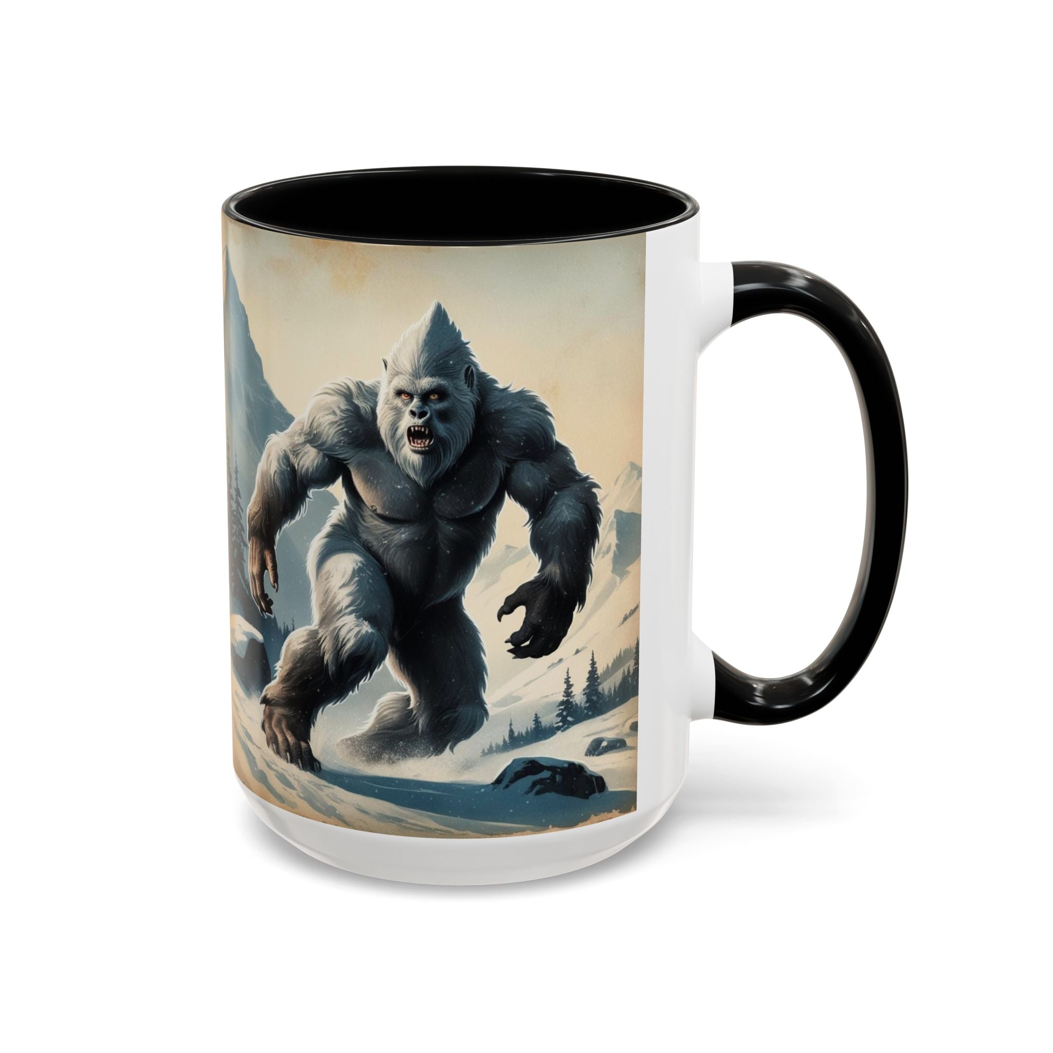 Abominable Snowman Ceramic Mug: Yeti Coffee Cup, Himalayan Mountain Cryptid, Bigfoot Camping Gift