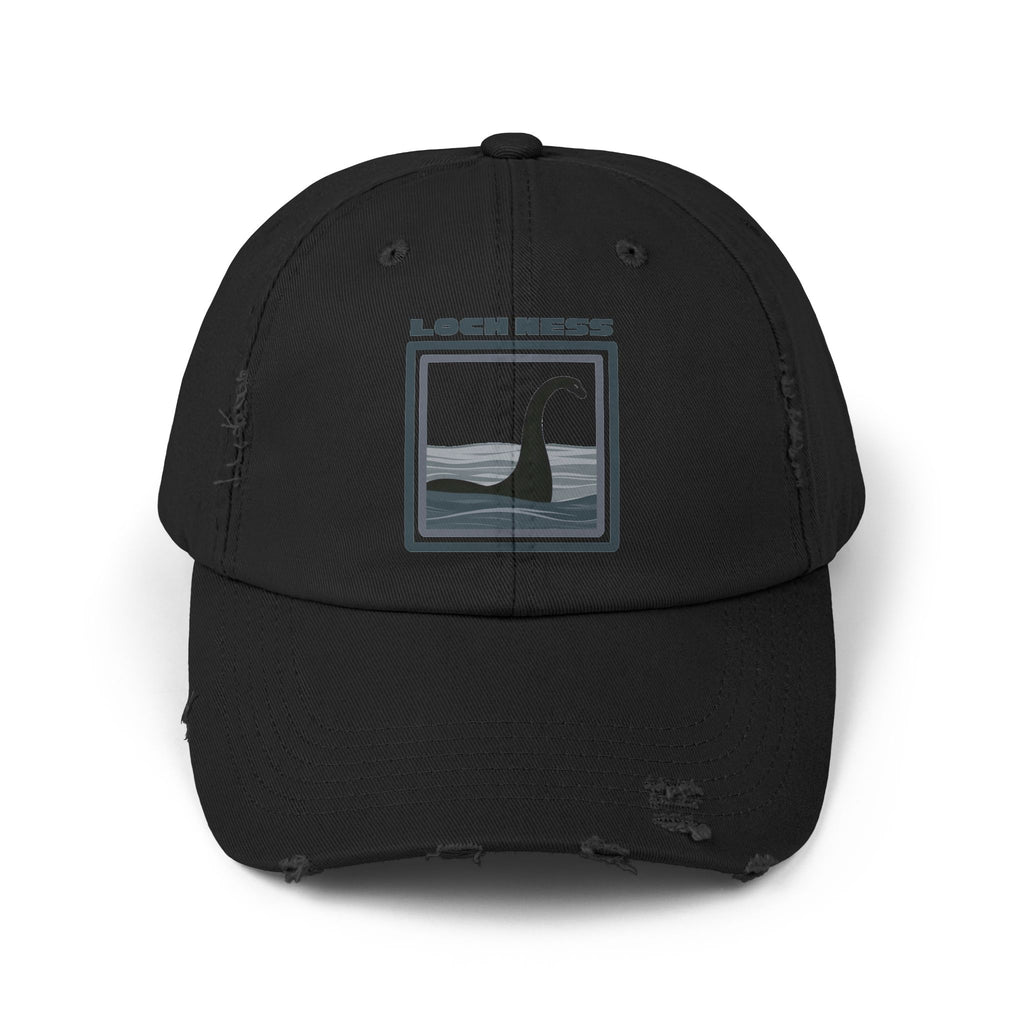 Loch Ness Monster: Unisex Distressed Cap, Adjustable Strap, Casual Outdoor Style (Slate)