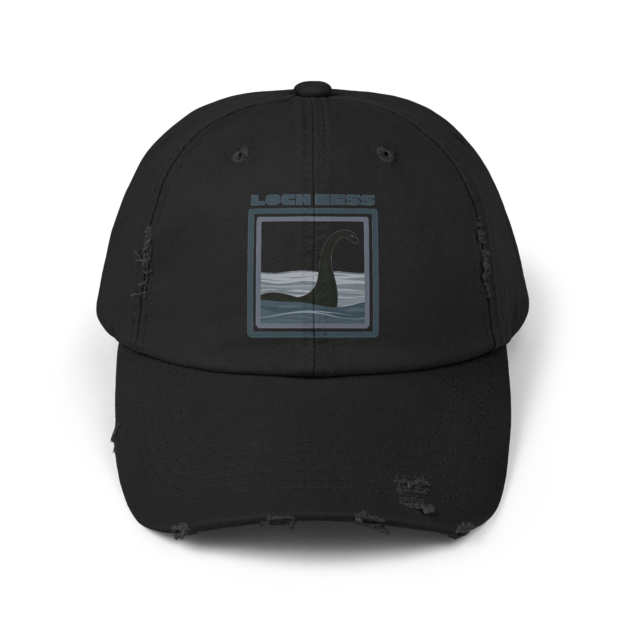 Loch Ness Monster: Unisex Distressed Cap, Adjustable Strap, Casual Outdoor Style (Slate)