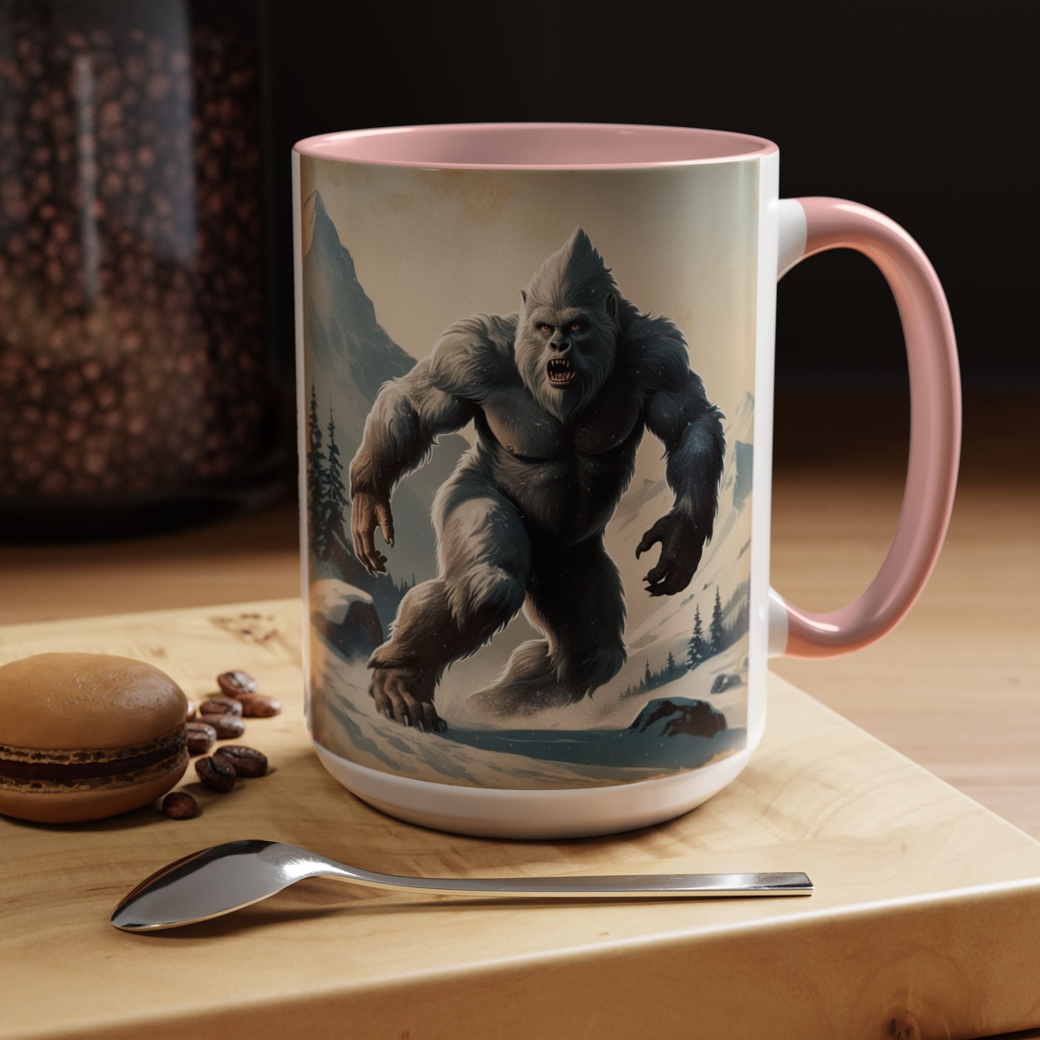 Abominable Snowman Ceramic Mug: Yeti Coffee Cup, Himalayan Mountain Cryptid, Bigfoot Camping Gift
