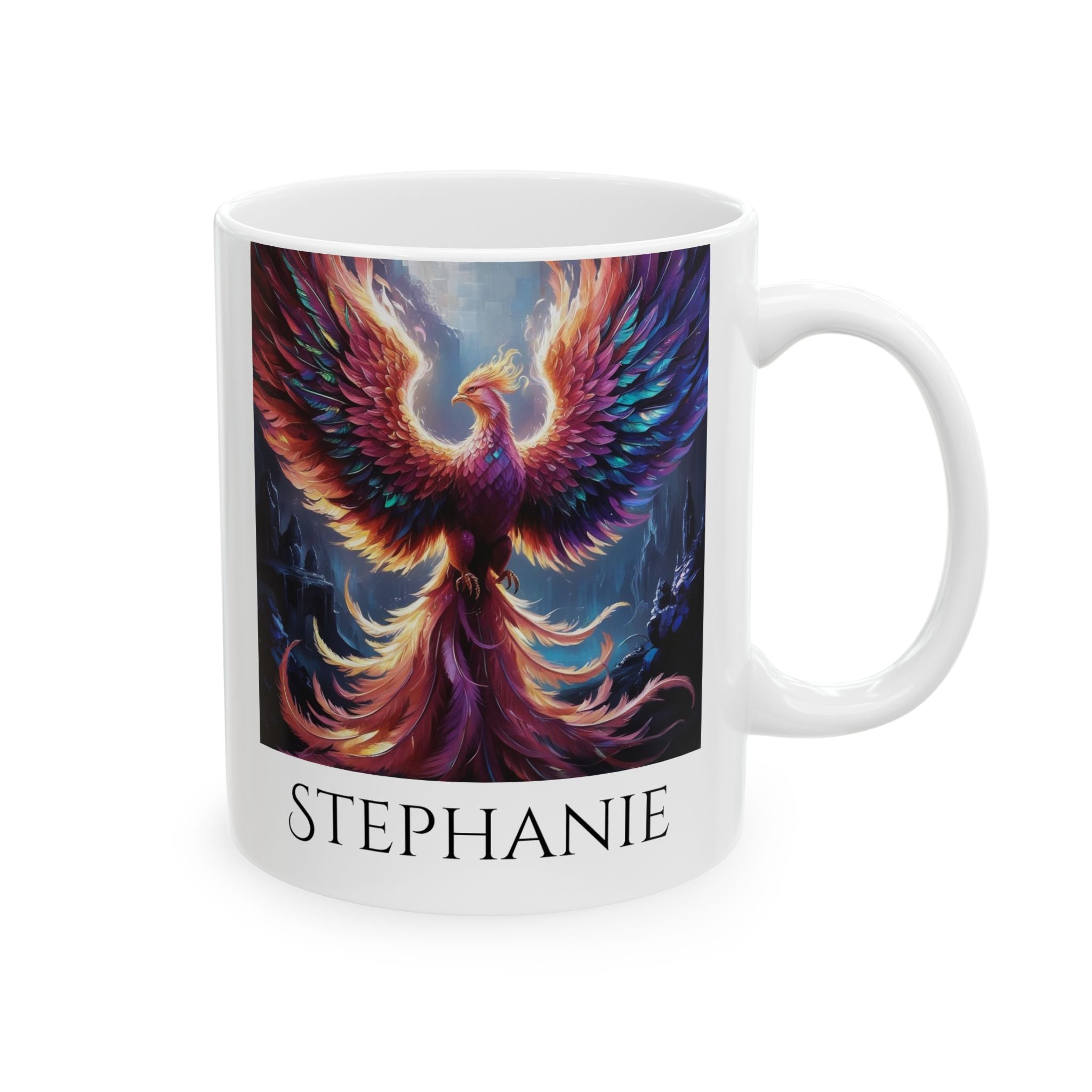 Customizable Phoenix Coffee Mug: Mythical Creature, Rise from the Ashes