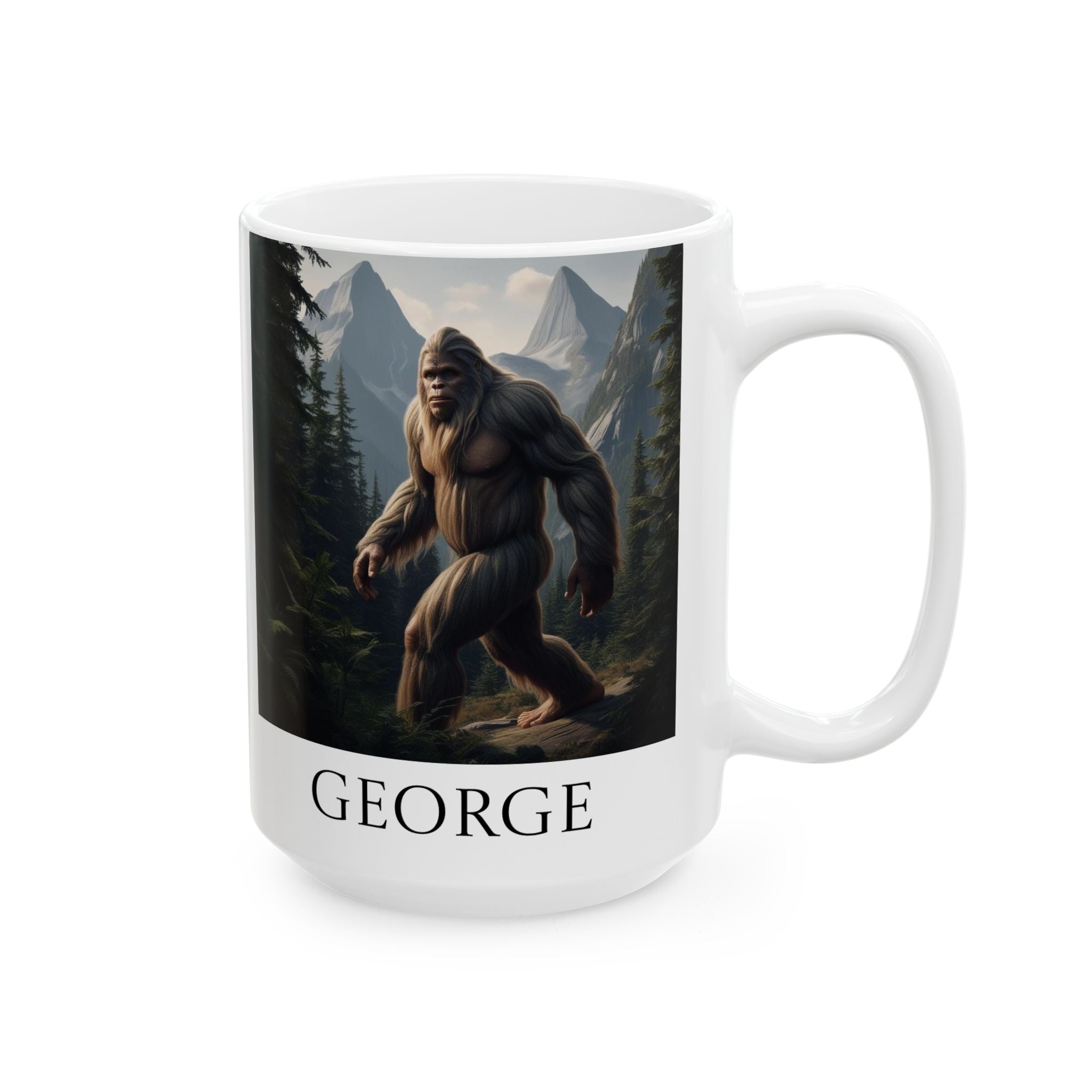 Customizable Bigfoot Coffee Mug: Sasquatch Camping Gift, Pacific Northwest Cryptid