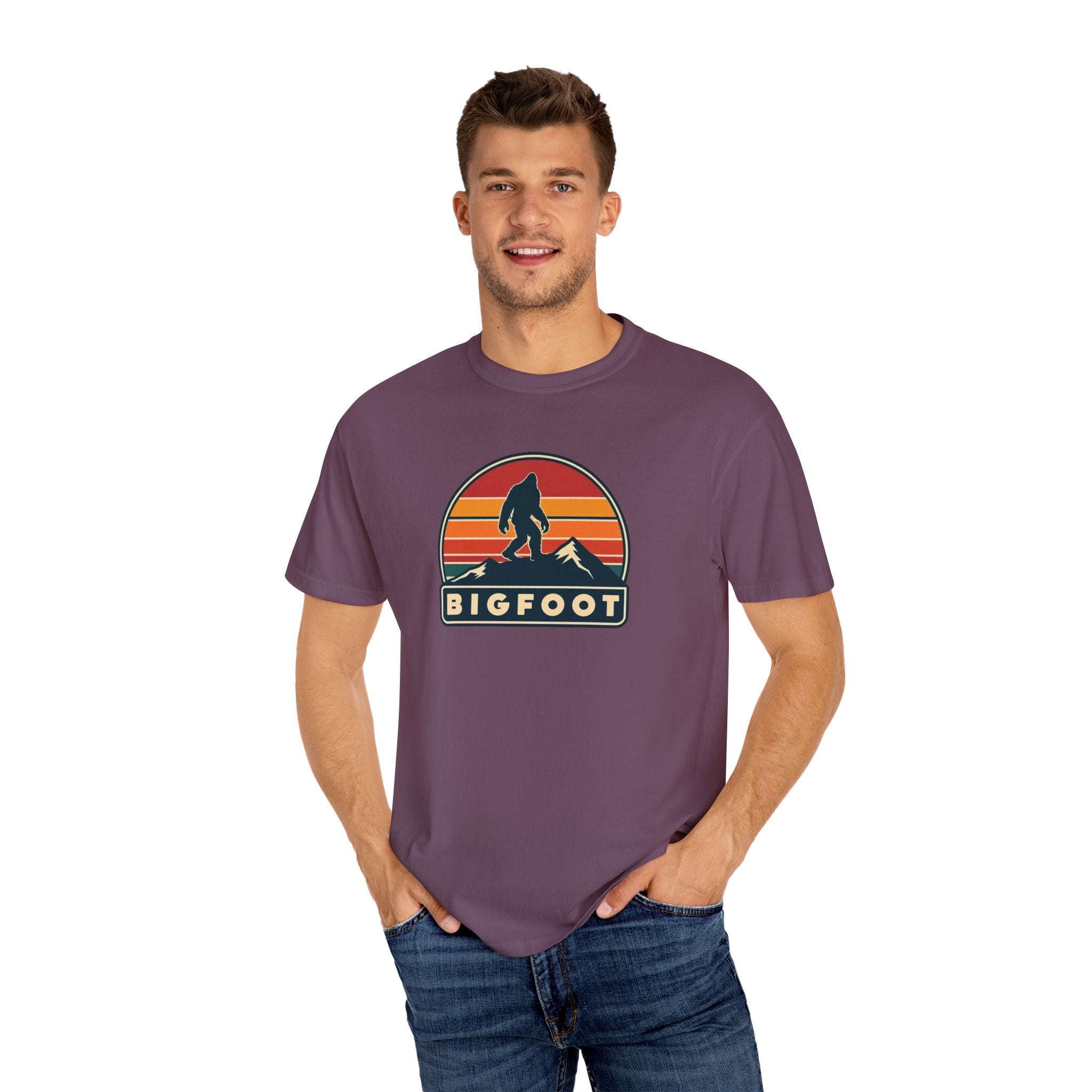 Bigfoot Shirt Comfort Colors® | Sasquatch Camping TShirt, Retro Graphic Tee, Cryptid Outdoor Clothing