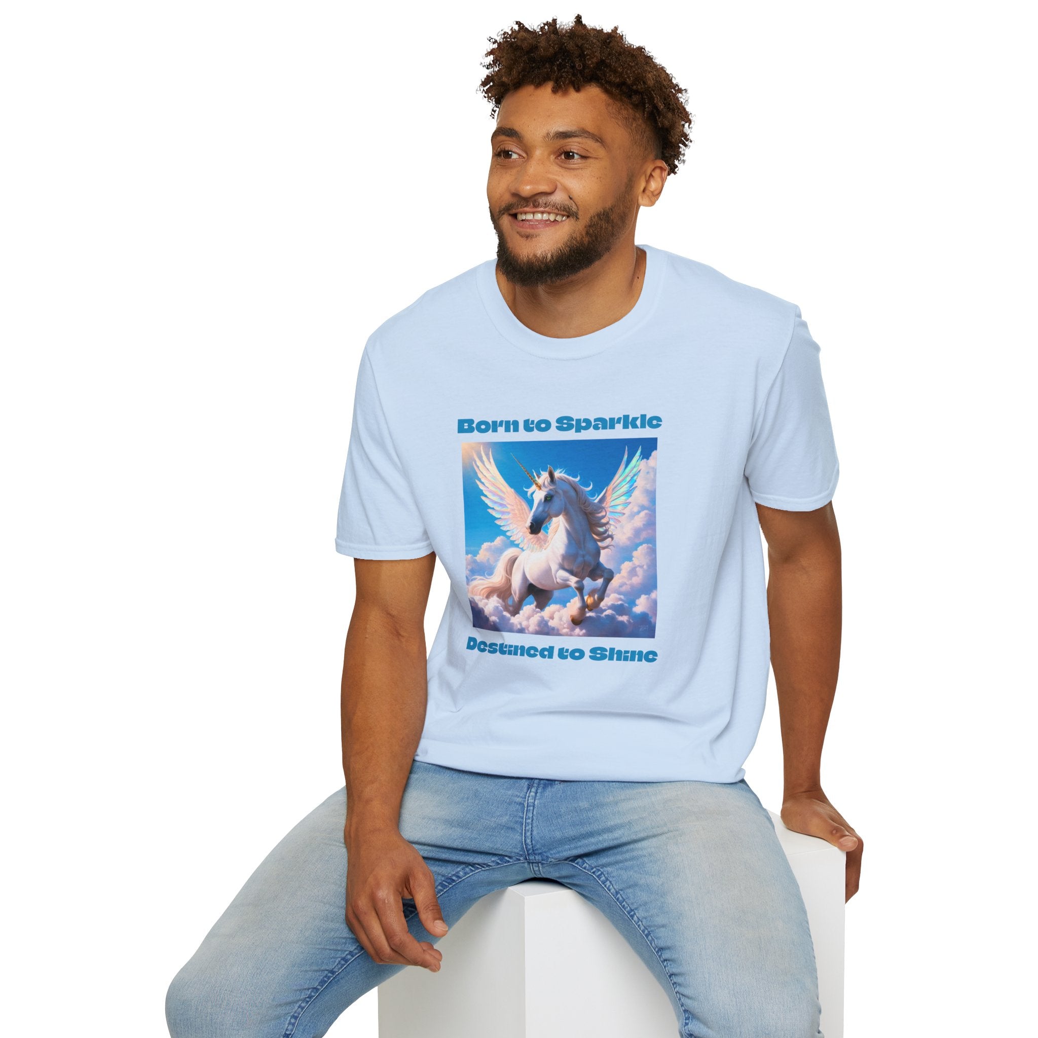 Unicorn Shirt: Legendary Alicorn Graphic Tee, Boho Clothing, Fantasy Apparel (Blue)