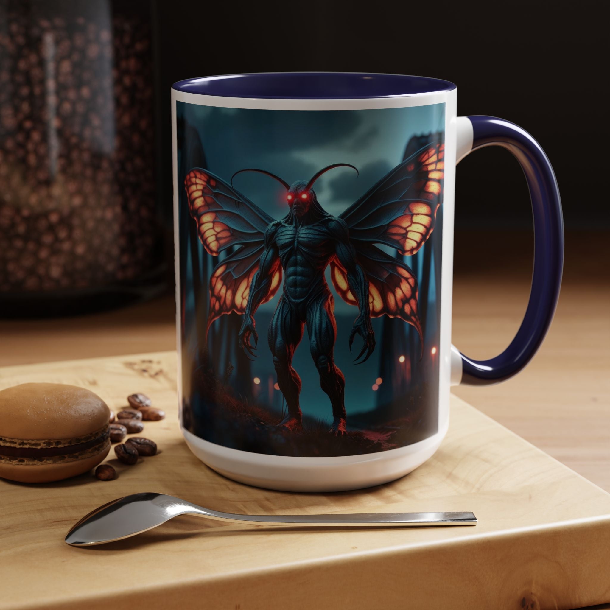 Mothman Coffee Mug: Supernatural Monster, Legendary Creature, Cryptid Gift (Bridge)