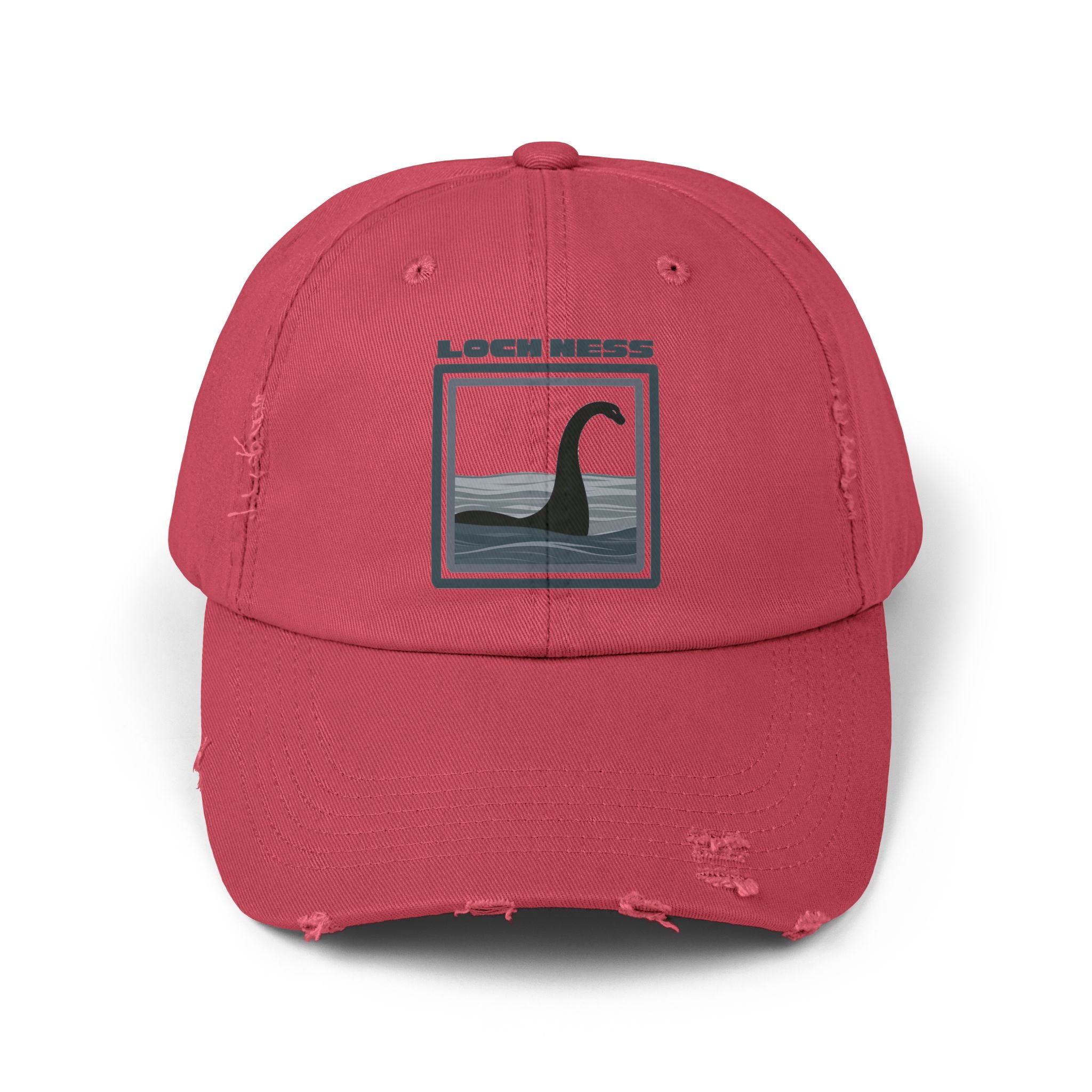 Loch Ness Monster: Unisex Distressed Cap, Adjustable Strap, Casual Outdoor Style (Slate)