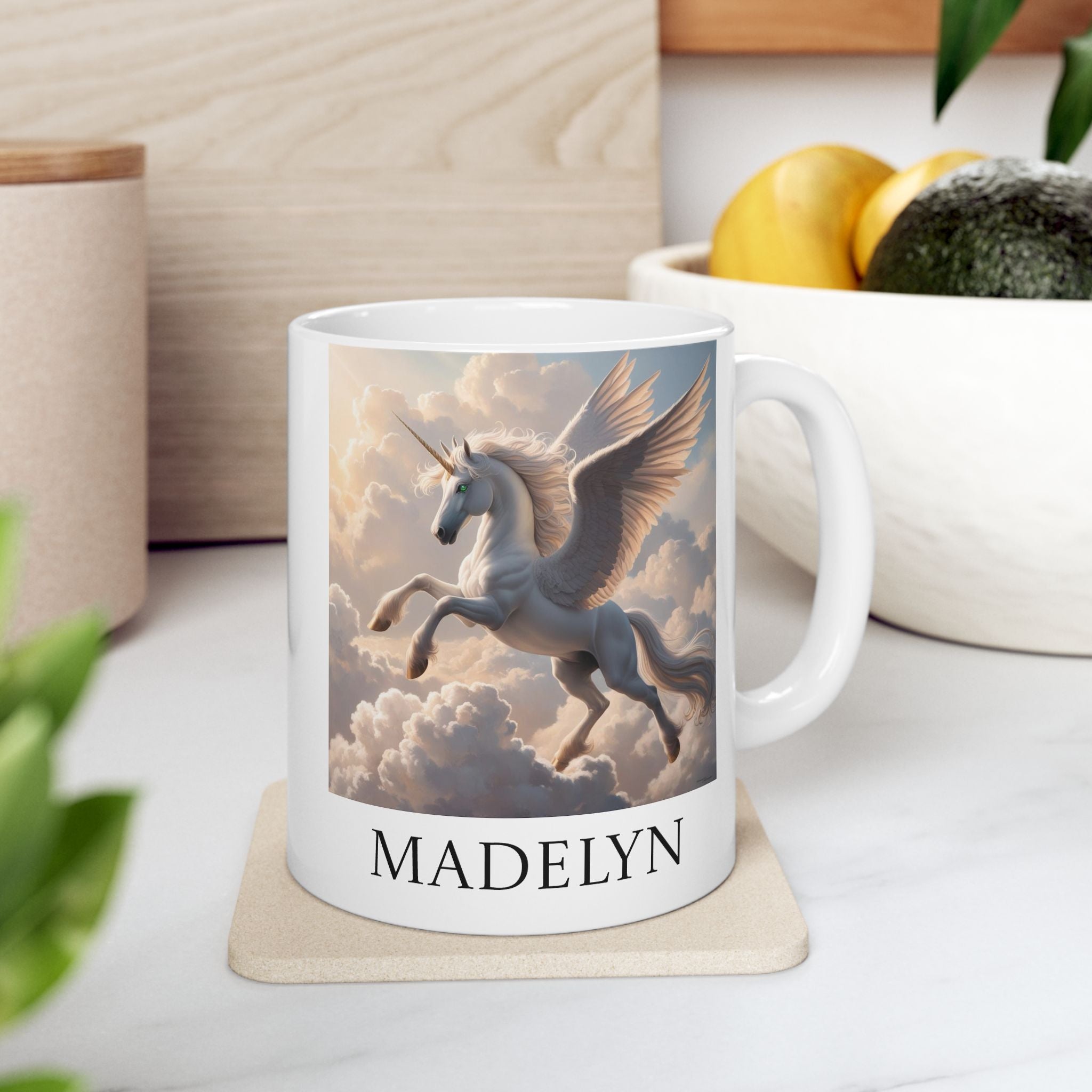 Personalized Unicorn Coffee Mug: Mythical Creature, Enchanted Alicorn, Customizable Gift