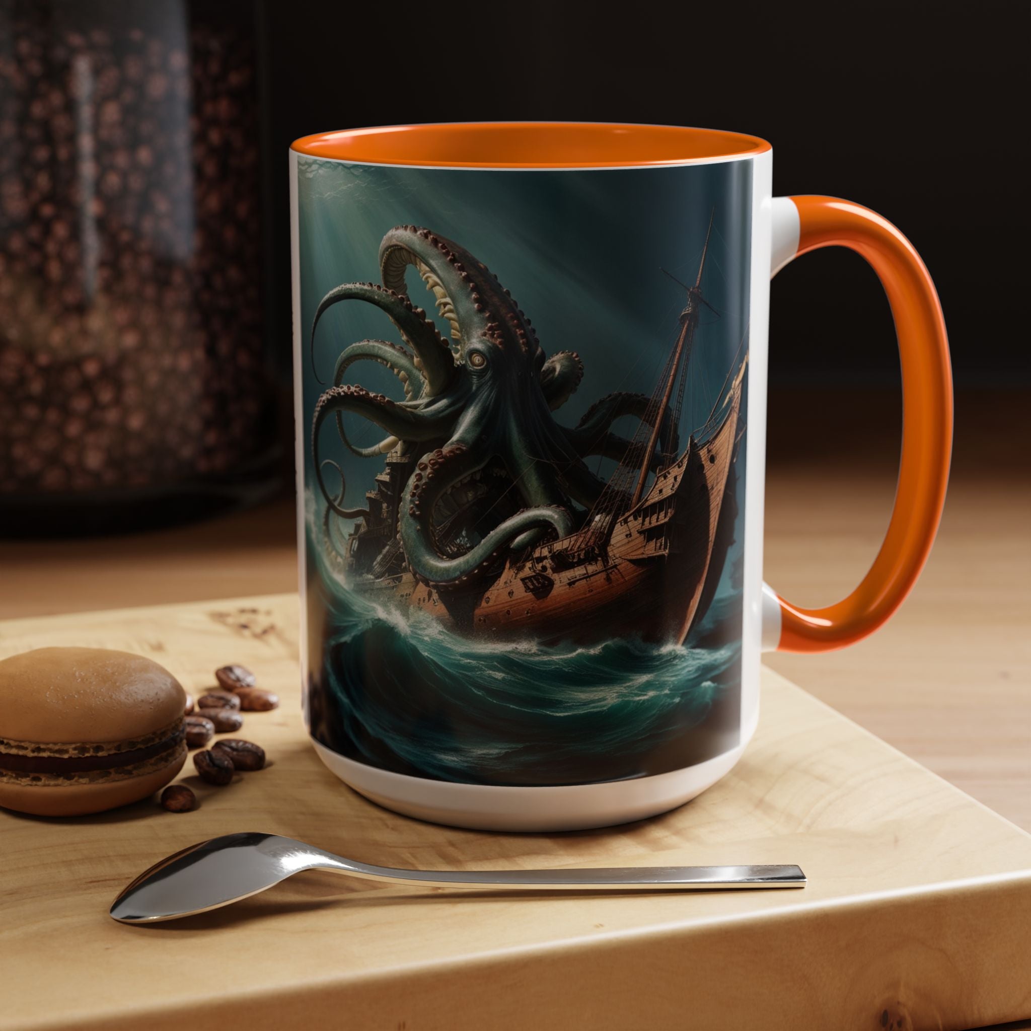 Kraken Coffee Mug: Giant Squid Coffee Cup, Legendary Monster, Nautical Gift