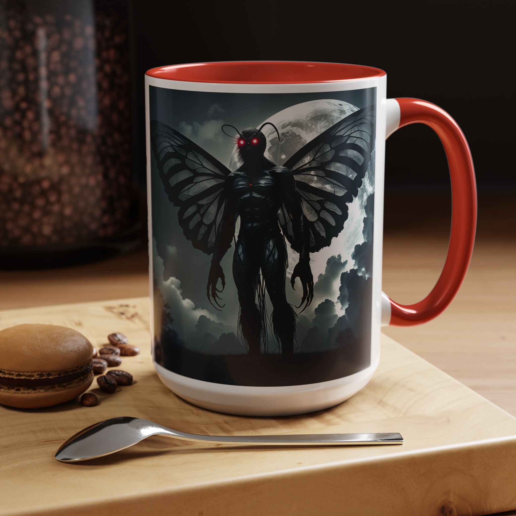 Mothman Coffee Mug: Supernatural Cryptid, Legendary Monster, Mugs for Men (Moon)