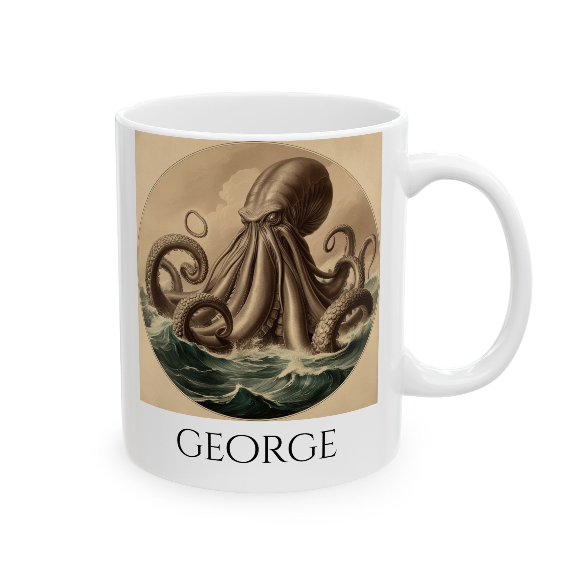 Customizable Kraken Coffee Mug: Mythical Creature, Octopus Coffee Cup, Sea Monster Gift