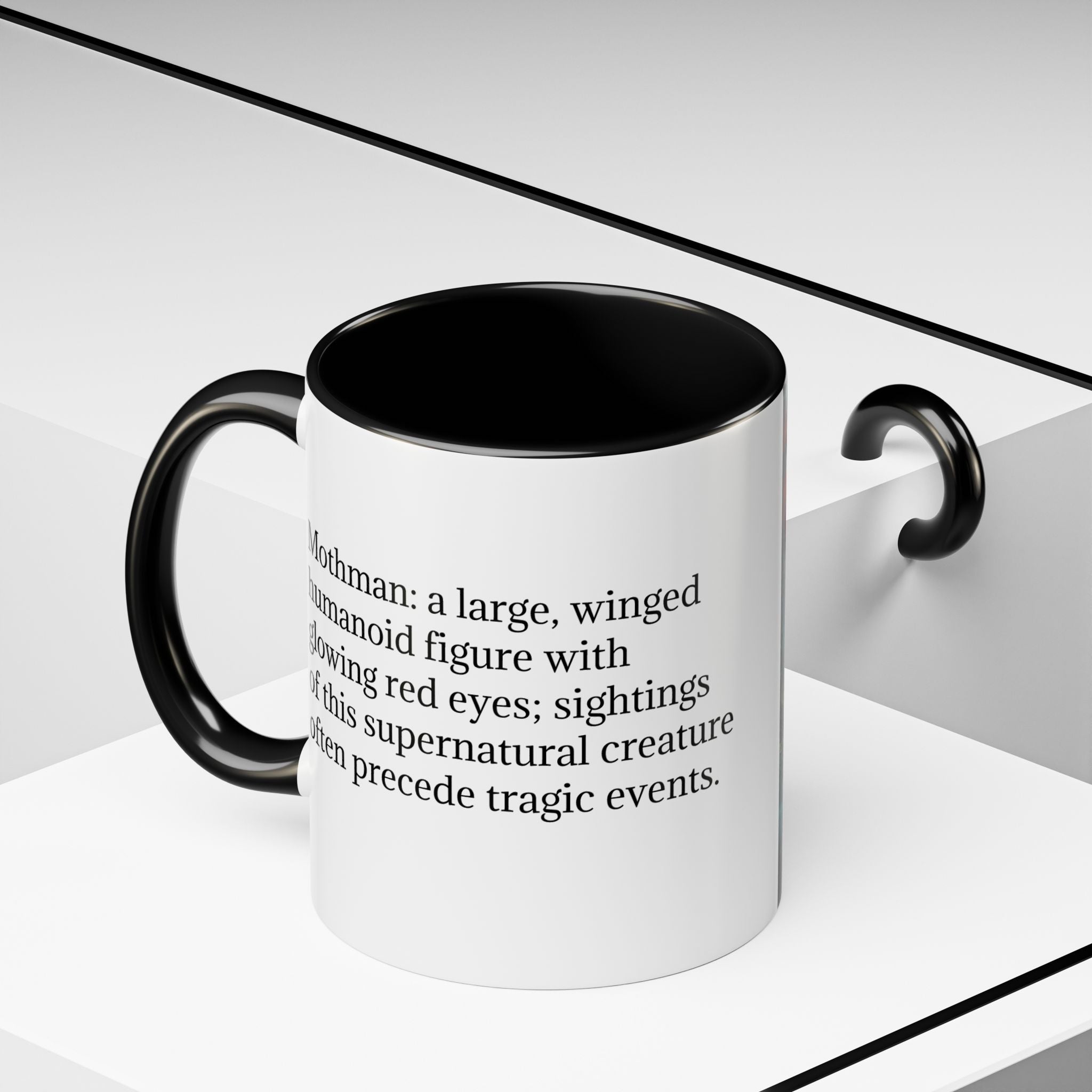 Mothman Mug: Supernatural Monster, Cryptid Mug, Mythical Creature, Urban Legend (Crouching)